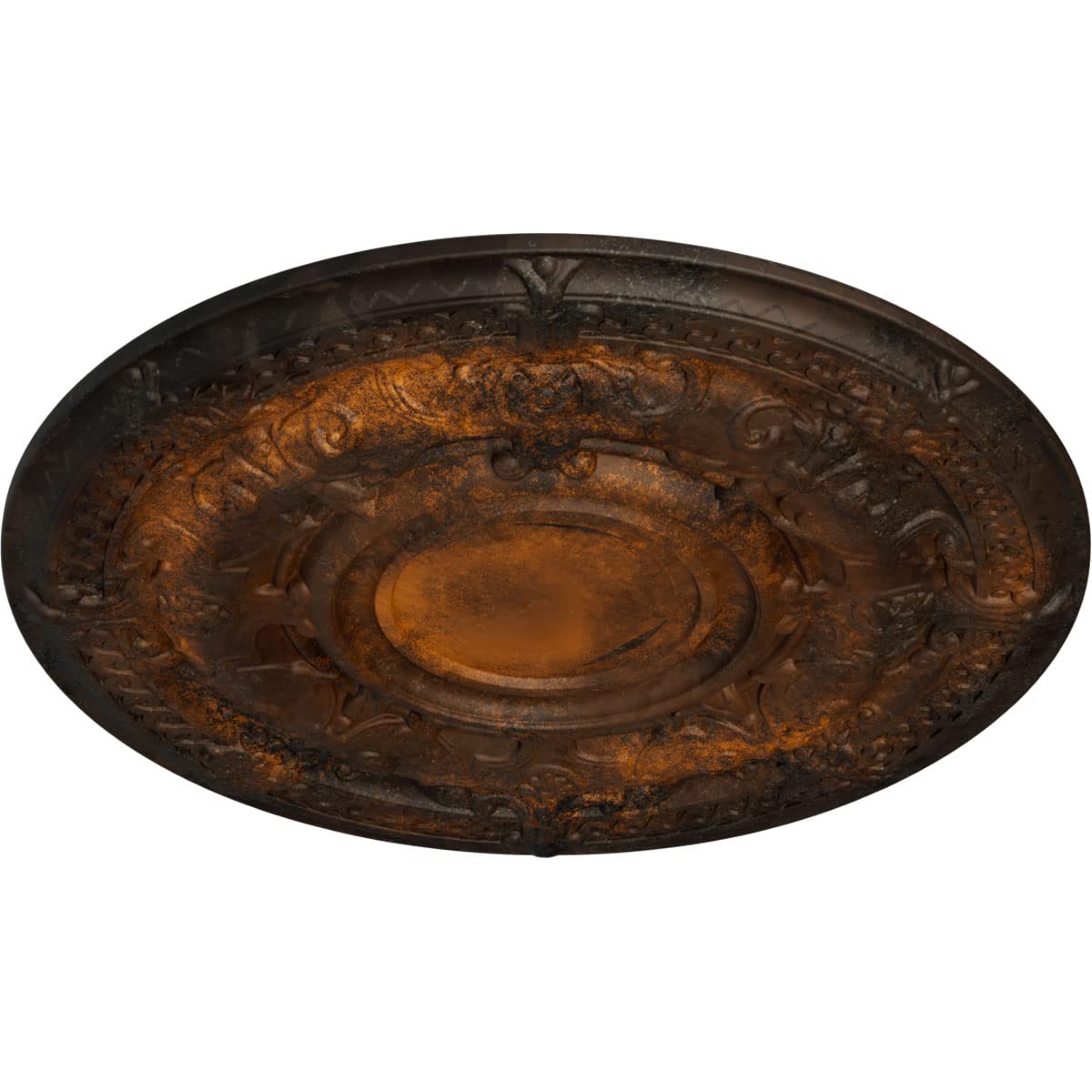 Ekena Millwork Cm33Darus Dauphine Ceiling Medallion, 33 7/8''Od X 1 3/8''P (Fits Canopies Up To 13 1/4''), Hand Painted Rust