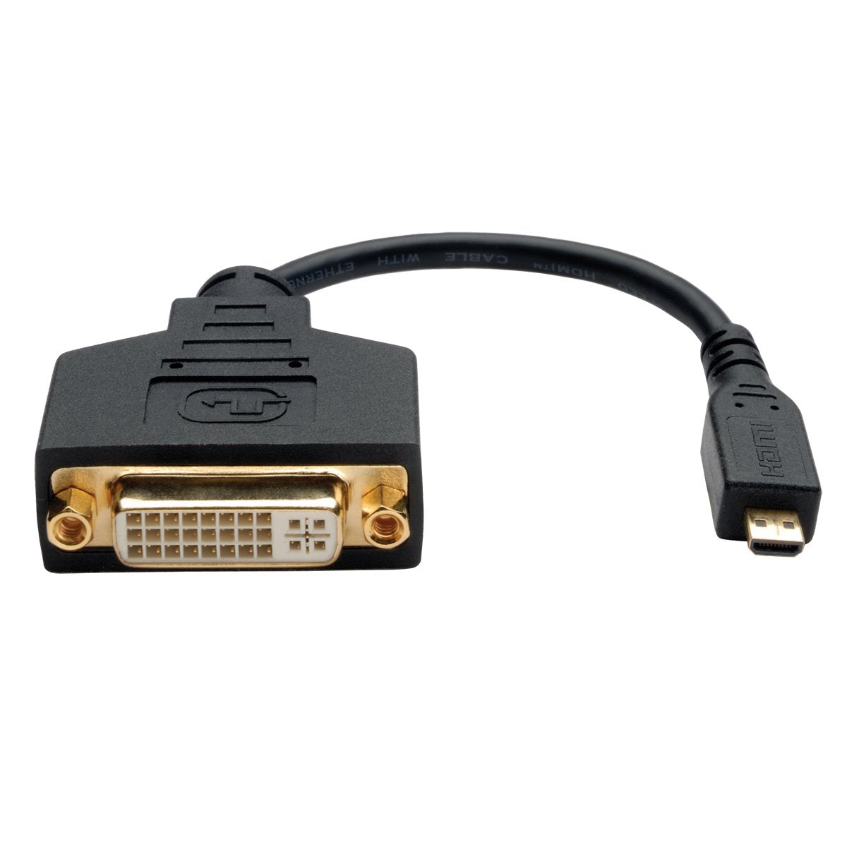 Tripp Lite 6 Inch Micro Hdmi (Type D) To Dvi D Cable Adapter (M/F), 6 In. (P132 06N Micro) 6'',Black