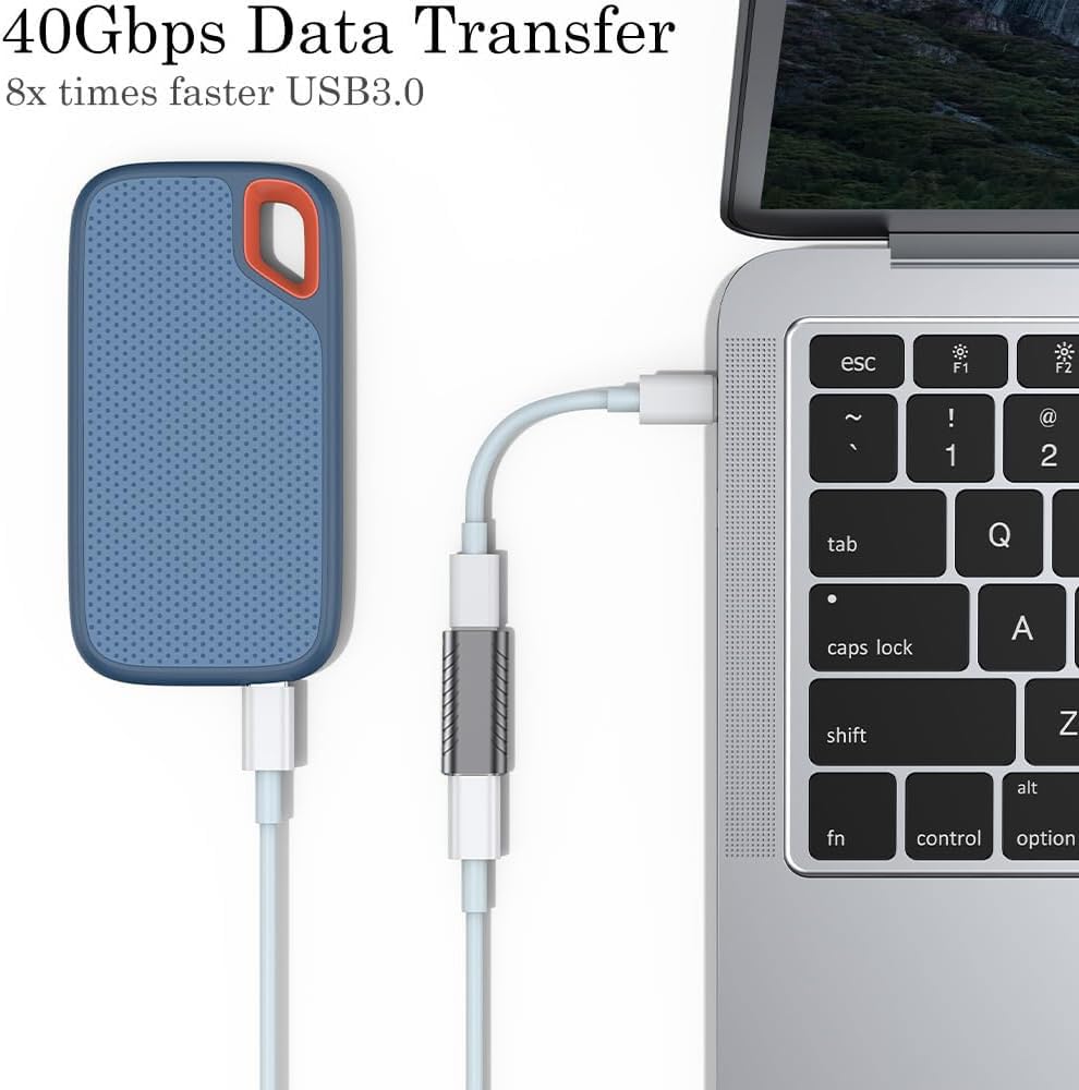 Auvipal 240W Usb C Coupler (2 Pack), Usb Type C Female To Female Adapter Extender Support Up To 40Gbps Data Transfer, 240W Power