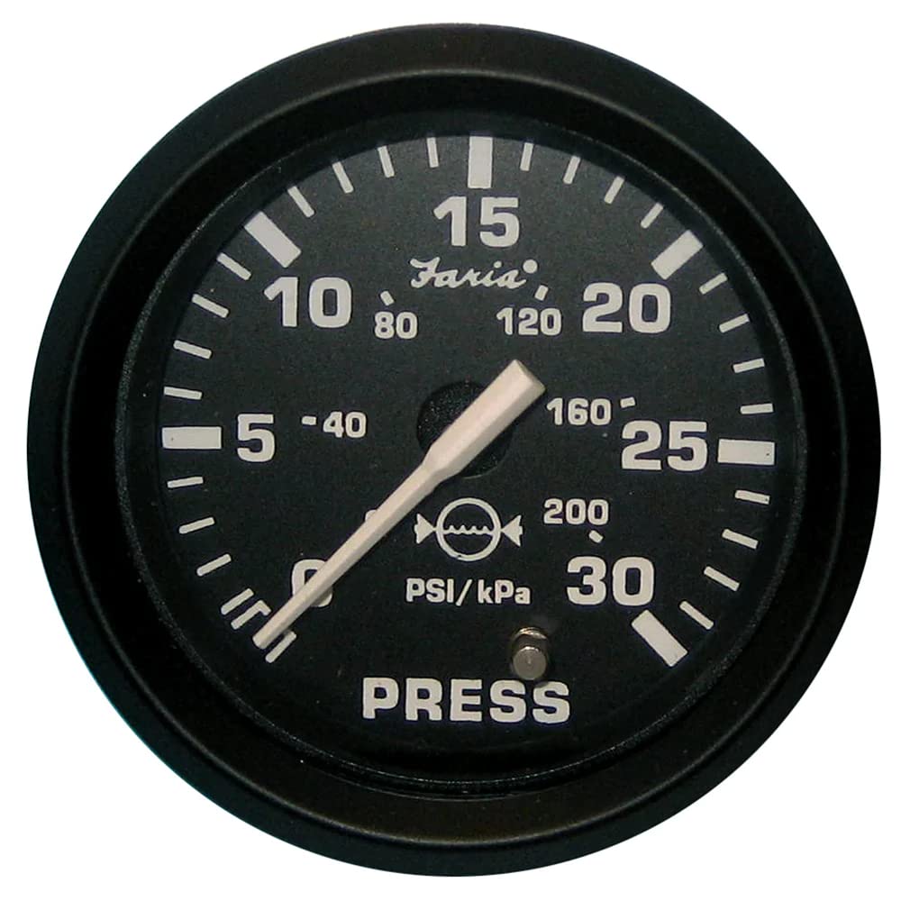 Faria 12810 Euro Water Pressure Gauge Kit 30 PSI - 2 , Black
