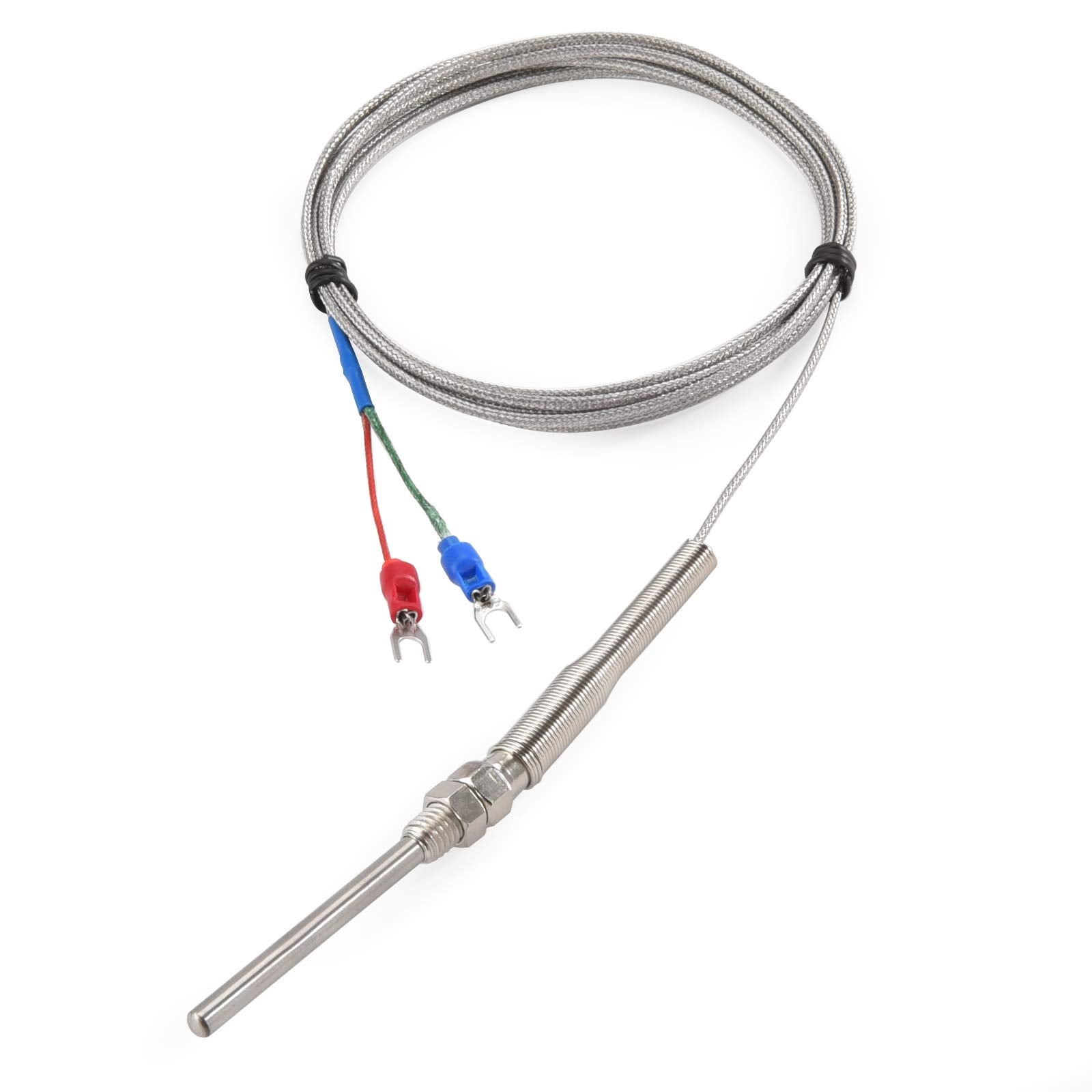 Cgele K Type Thermocouple Temperature Sensors 0~600?,2M/6.6Ft Wire Probe Length 50Mm Two Wire 50  5Mmstainless Steel Probe Tempe