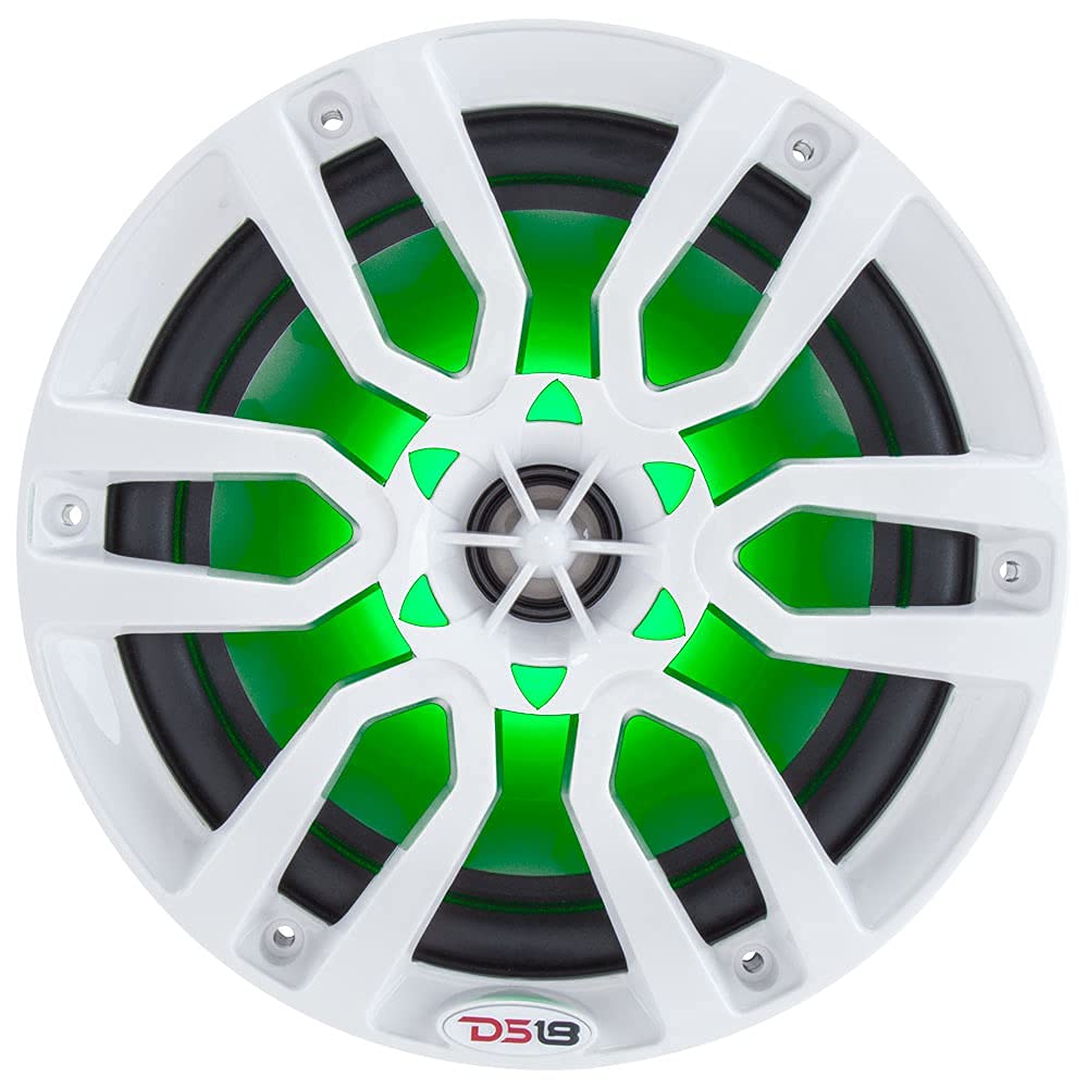 Ds18 Hydro Nxl-8 - High End Coaxial Speaker Pair - 2-Way Marine Speaker W/Integrated Rgb Lights - 375 Watt - 100% Uv Stable - Wa