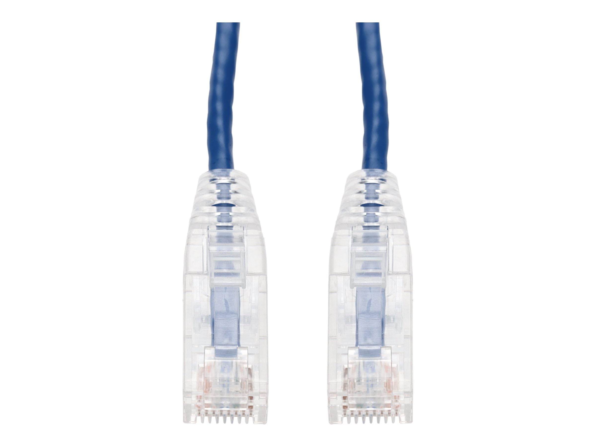 Addon 7Ft Blue Cat 6A Slim Pvc Ethernet Cable Snagless Clear-Claw Rj-45 M/M