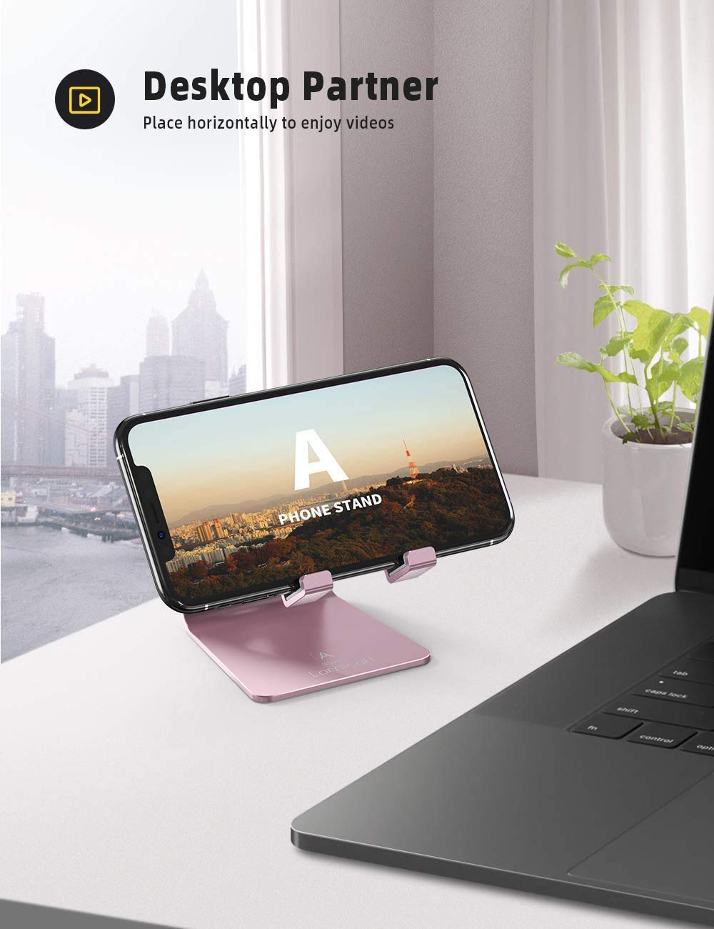 Lamicall Adjustable Cell Phone Stand Desk Phone Holder, Cradle Dock, Compatible With Phone 15 14 13 12 Mini 11 Pro Xs Max Xr X 8