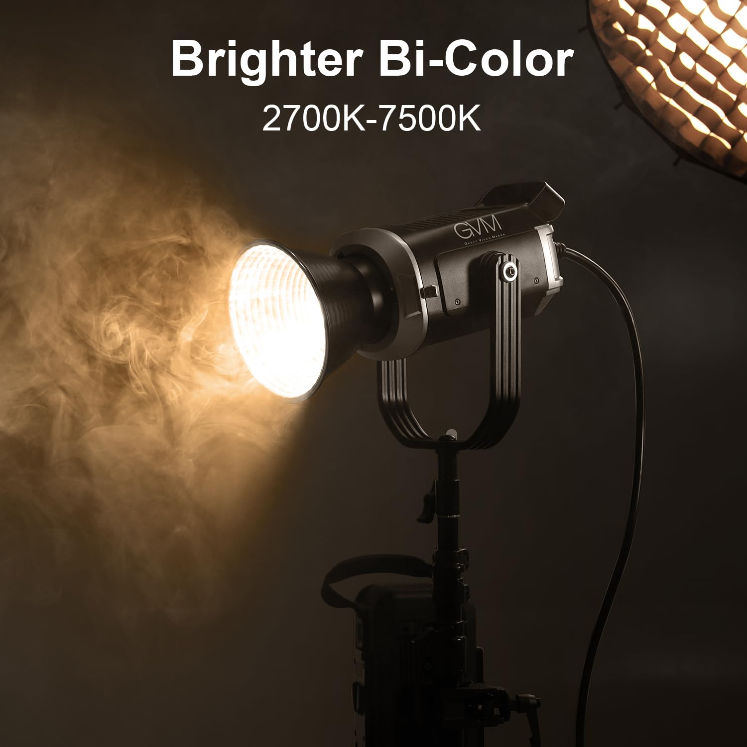 Gvm 600W Led Video Light, Bi Color Led Studio Light Photography Lighting With App/Dmx Control, 2700K To 7500K 128000Lux/1M Conti