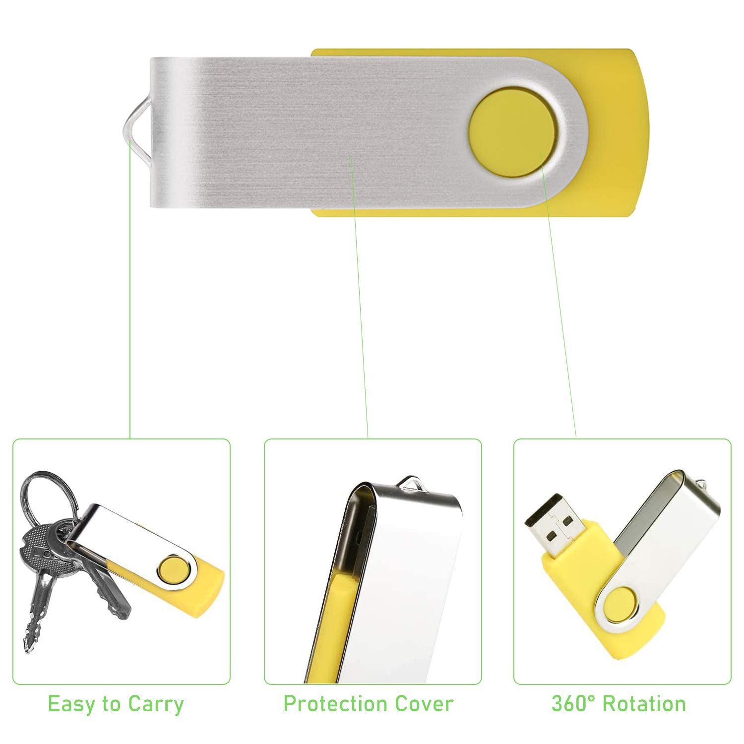 Usb Flash Drive 4Gb 10 Pack, Thumb Drives Memory Stick Usb 2.0 Bulk Swivel Jump Drive Zip Drive With Led Indicator For Data Stor
