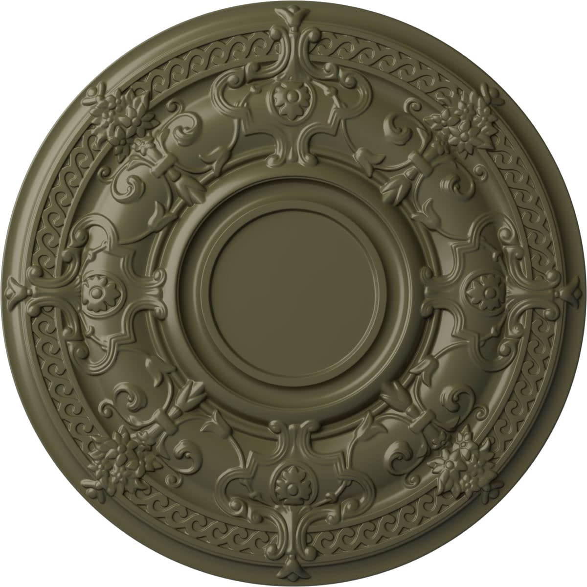 Ekena Millwork Cm33Daptf Dauphine Ceiling Medallion, 33 7/8''Od X 1 3/8''P (Fits Canopies Up To 13 1/4''), Hand Painted Painted