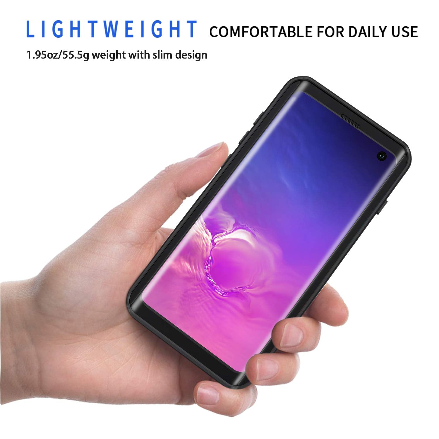 Lanhiem For Samsung Galaxy S10 Case, Ip68 Waterproof Dustproof Case With Built In Screen Protector, Rugged Full Body Shockproof