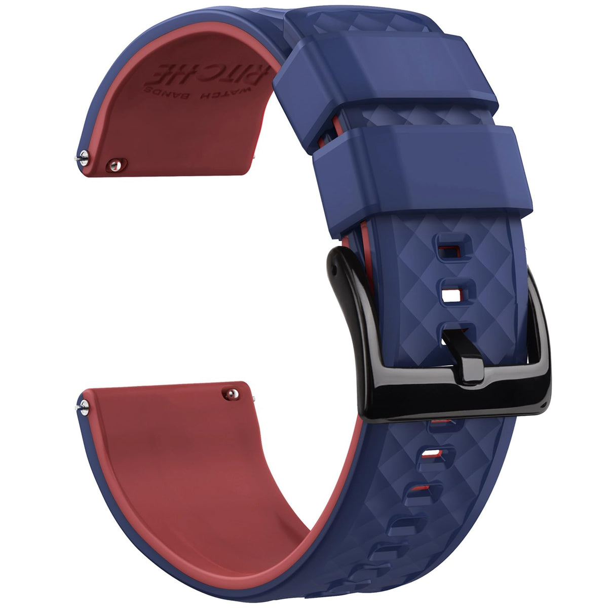 Ritche Christmas Gift 24Mm Silicone Watch Band Quick Release Rubber Watch Bands For Men Women, Valentine'S Day Gifts For Him Or