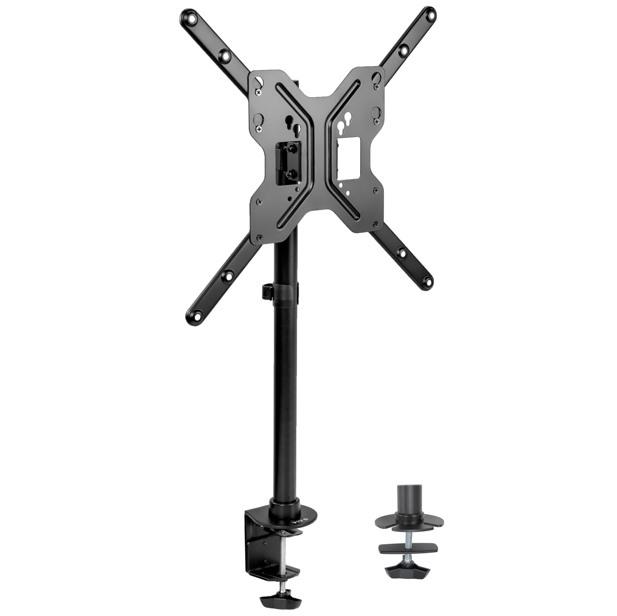 VIVO Ultra Wide TV Desk Mount for up to 55 inch Screens Weighing 66 lbs, Full Motion Height Adjustable Single Television Stand, Black, STAND V155C