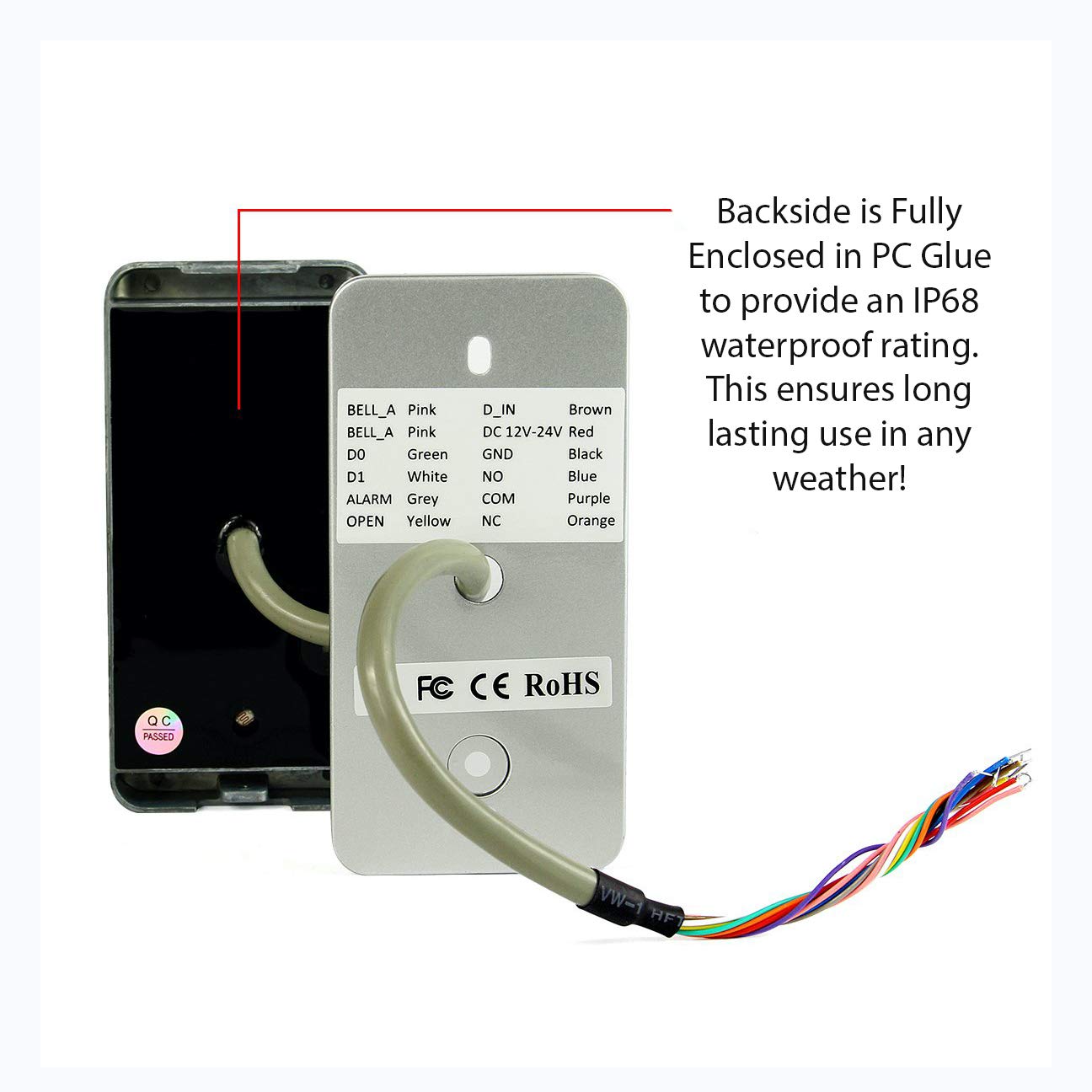 Ares Vision Standalone Slim Access Control Keypad & 125Khz Em Reader, Back Lit Keys, Waterproof & Vandal Proof (Axs Slim)