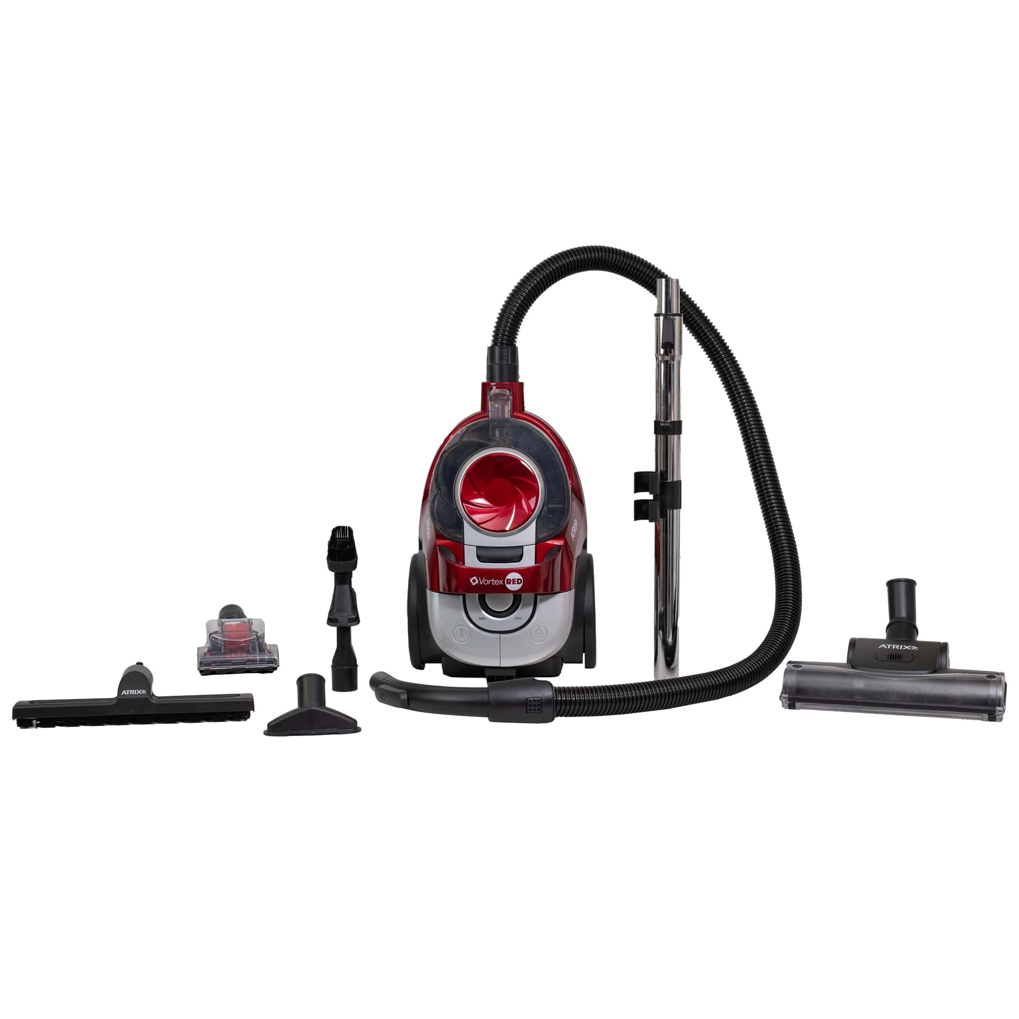 Atrix Vortex Red Bagless HEPA Canister Vacuum