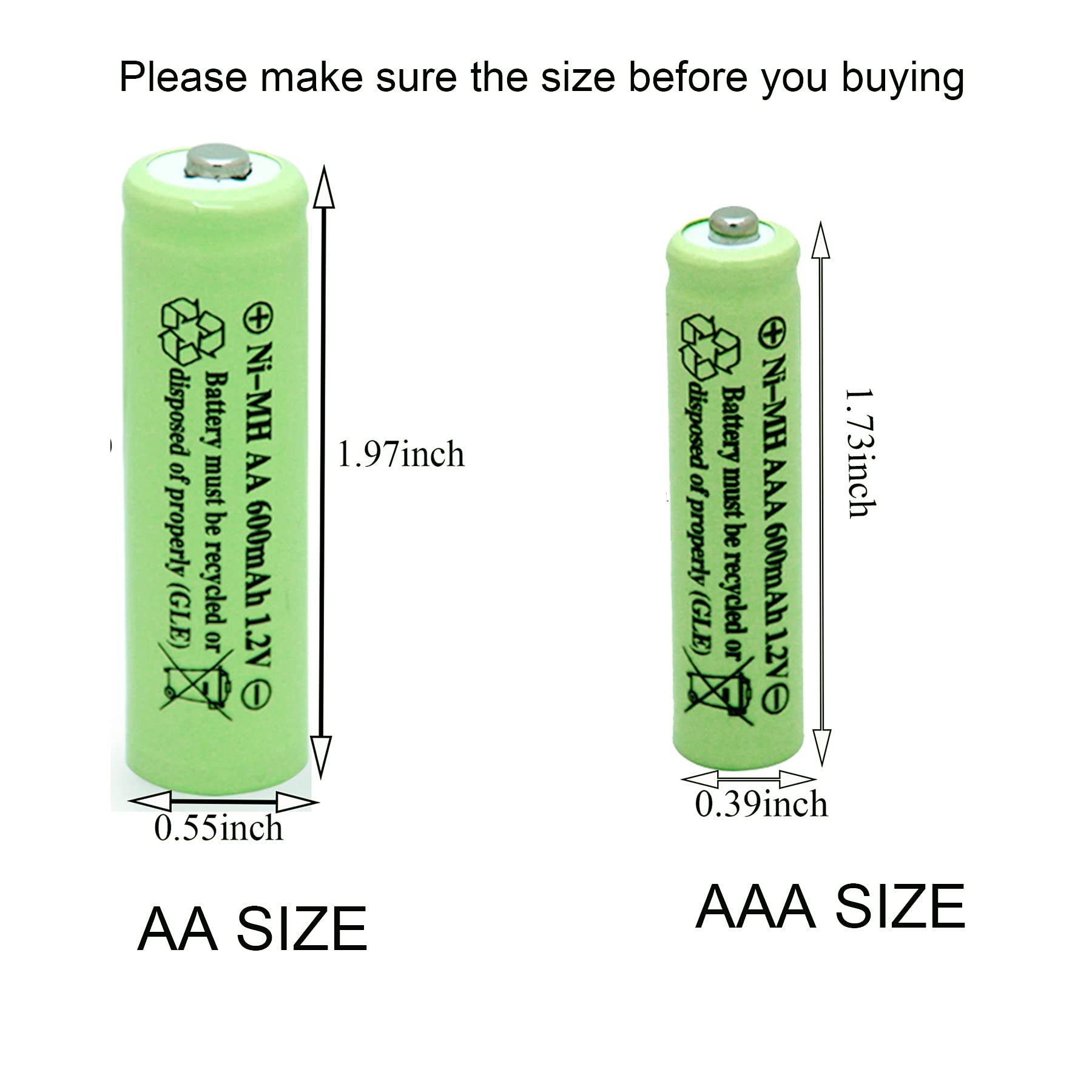 Qblpower Solar Light Batteries Aaa Triple A Nimh 600Mah 1.2V Rechargeable For Garden Lights Remotes Mice(12Pcs)