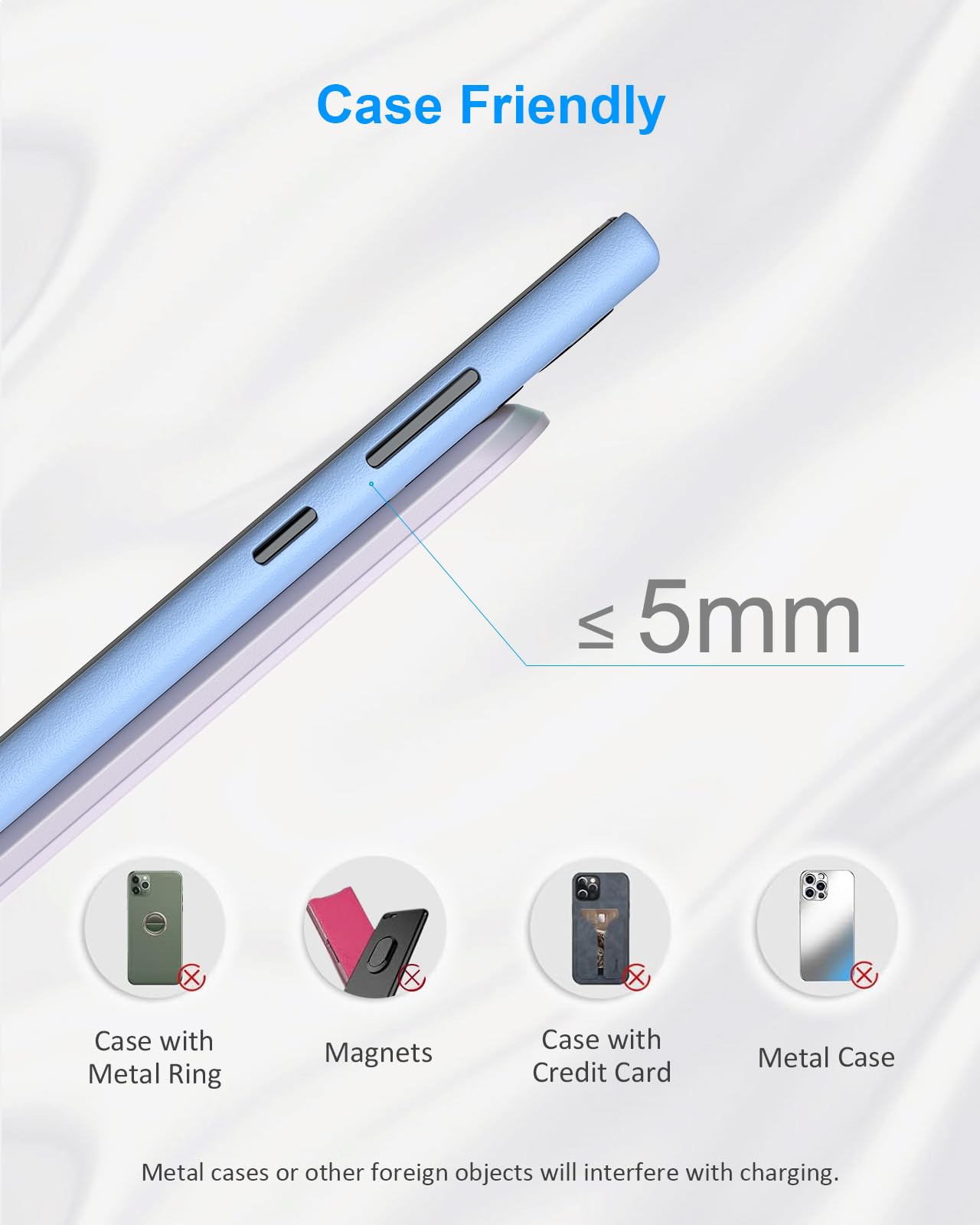 Nanami Wireless Charger For Samsung And Iphone   10W Fast Qi Certified Induction Charger Stand For Galaxy S24/S23/S22/S21/S20/No