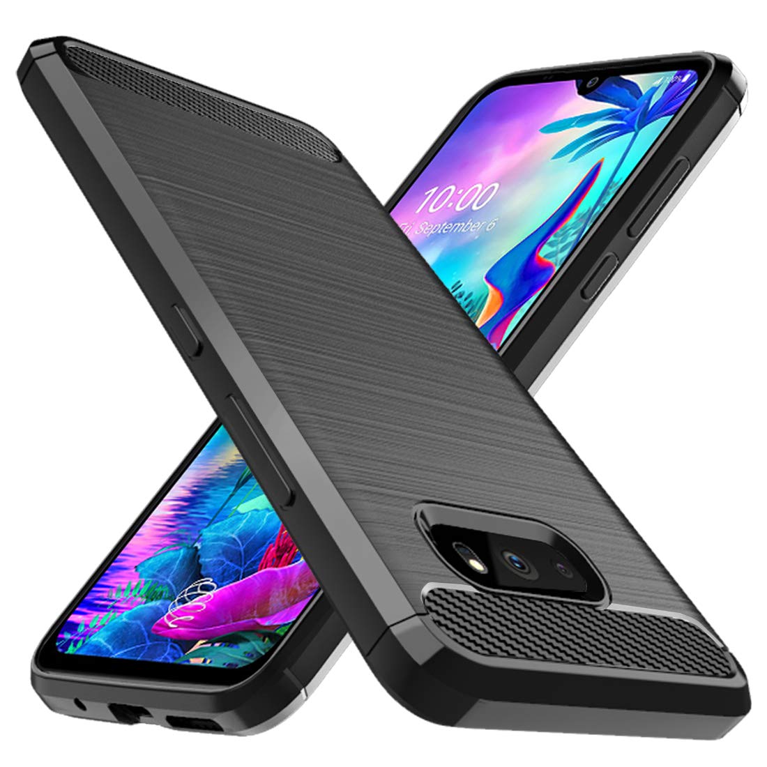 Osophter For Lg G8X Thinq Case,Lg V50S Thinq Case Shock Absorption Flexible Tpu Rubber Full Body Protective Phone Cover For Lg G