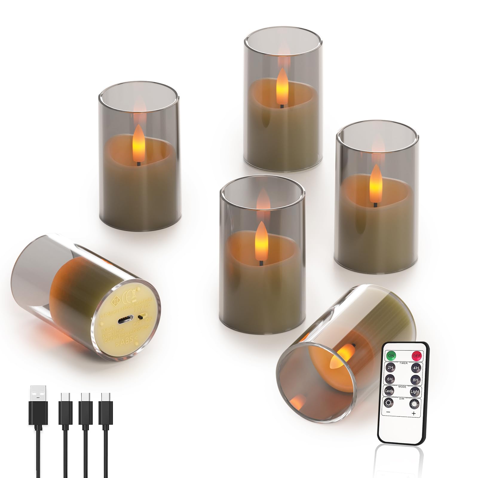 Utwickeln Rechargeable Tea Lights with Remote Control, Battery Operated Votive Candles 1.7x2.5 Timer Flicker, LED Flameless Tea 