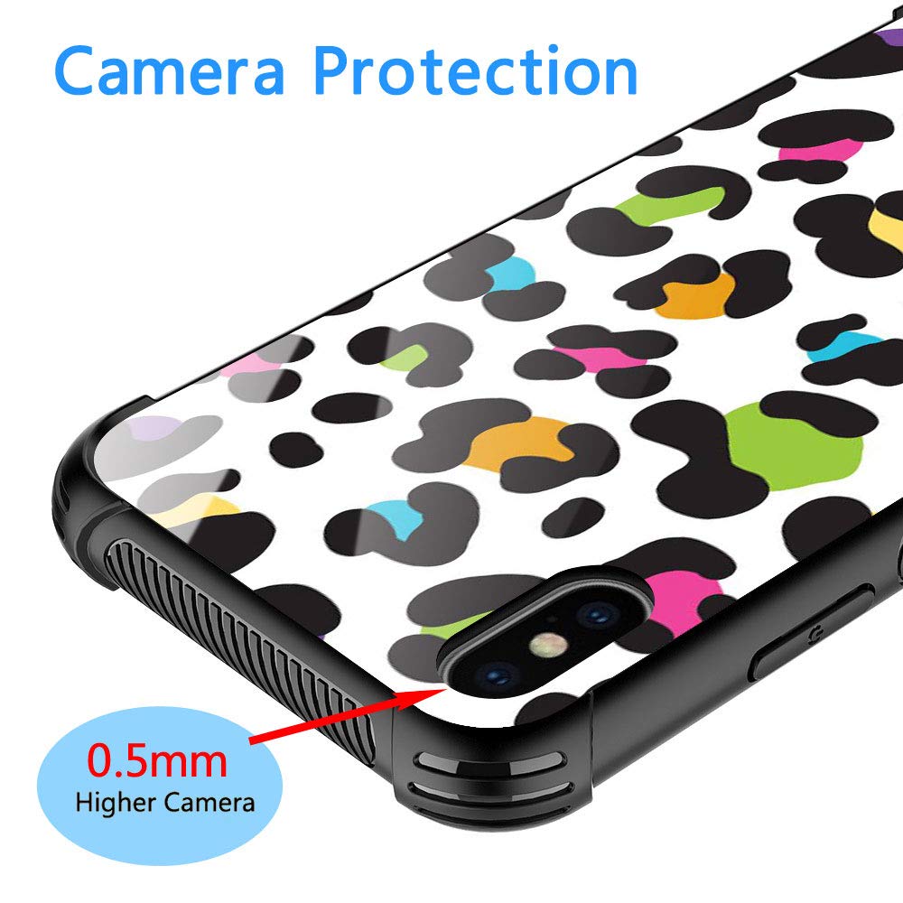 ZHEGAILIAN iPhone Xs Max Phone Case KZ-02 Anti-Scratch Organic Glass TPU Colorful Leopard