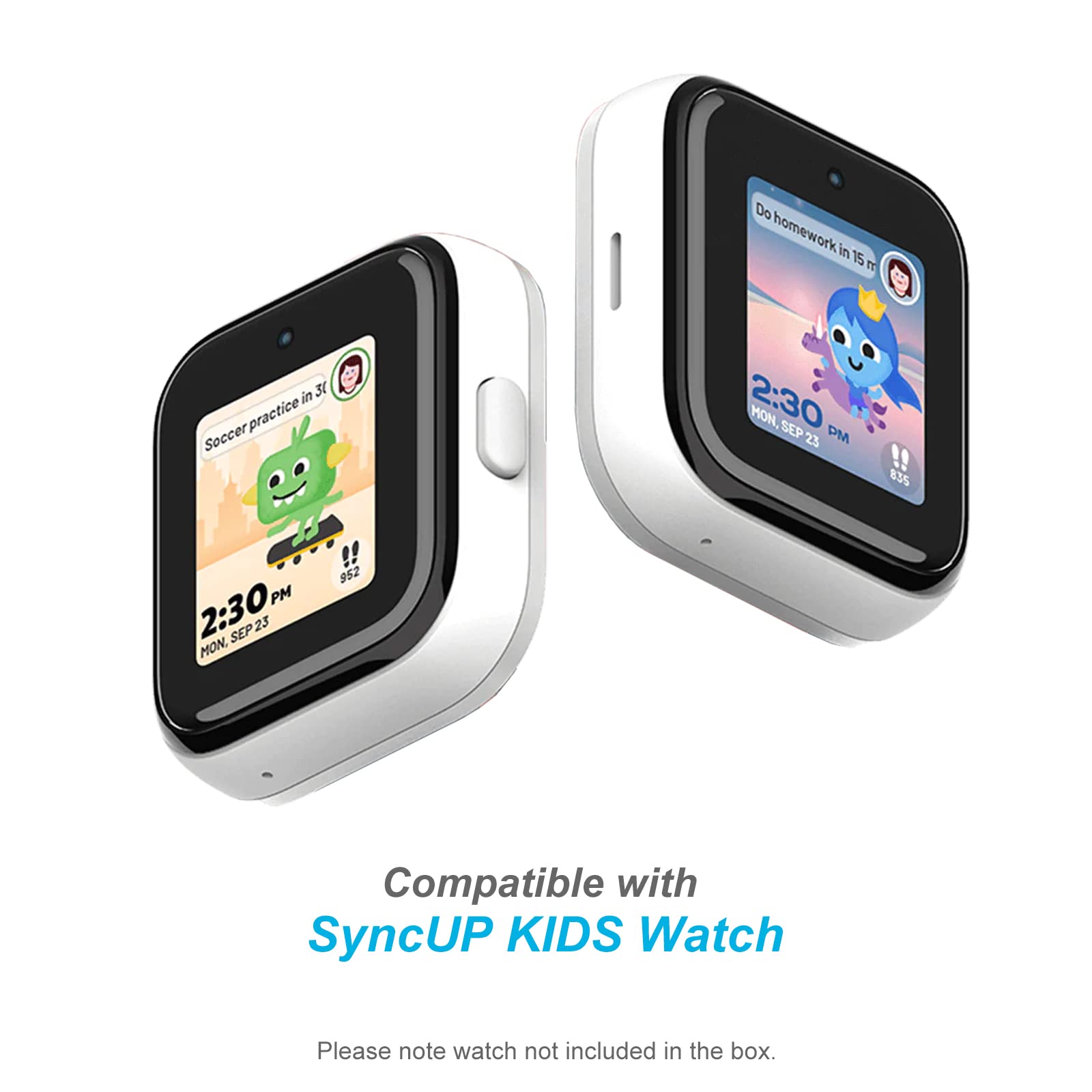 Blackpro 2 Pack Compatible With Syncup Kids Watch Screen Protector, Hard Pc & Tempered Glass Sync Up Kids Watch Protector Cover