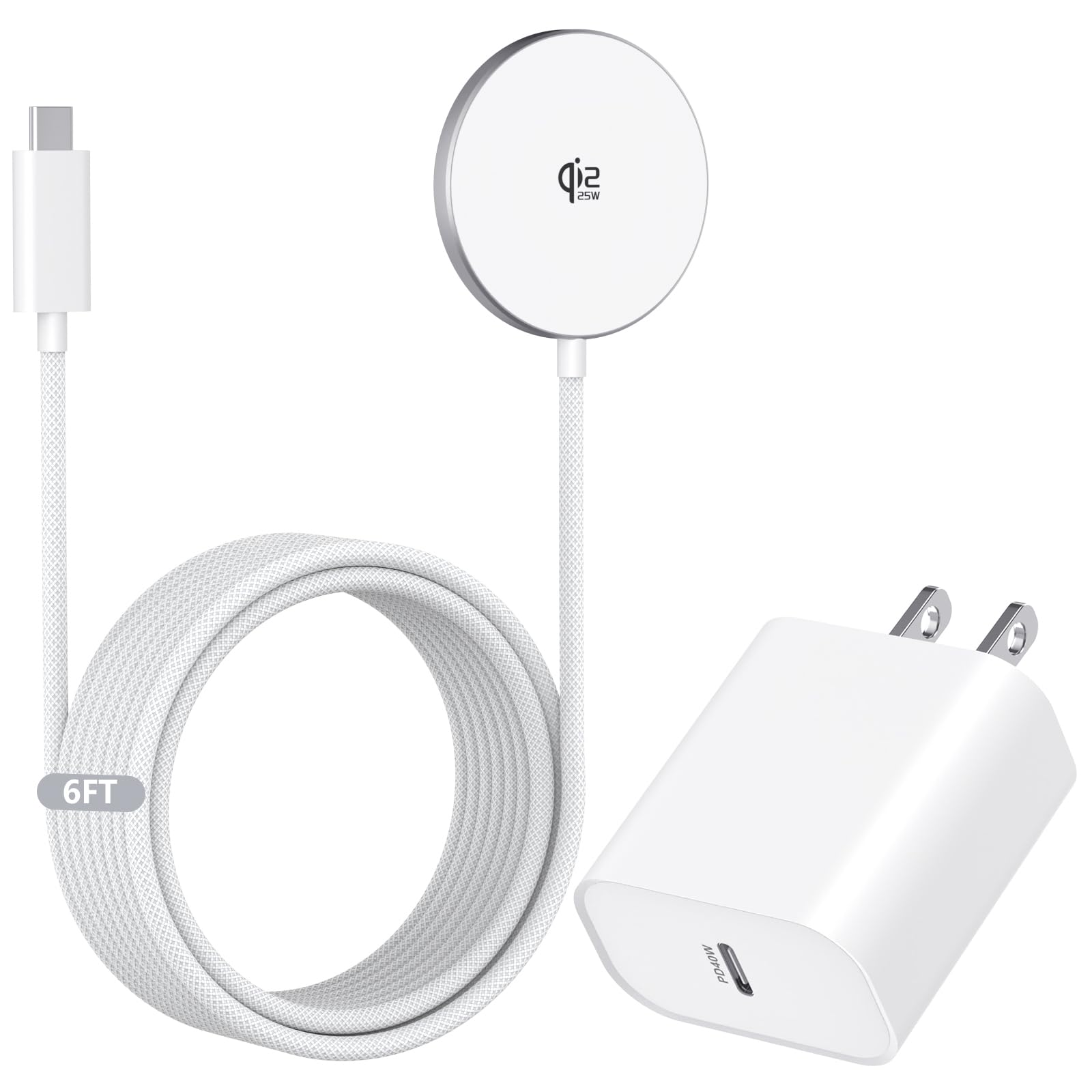 [Apple MFi Certified] 6FT Magnetic Wireless Charger for iPhone 17 16 15