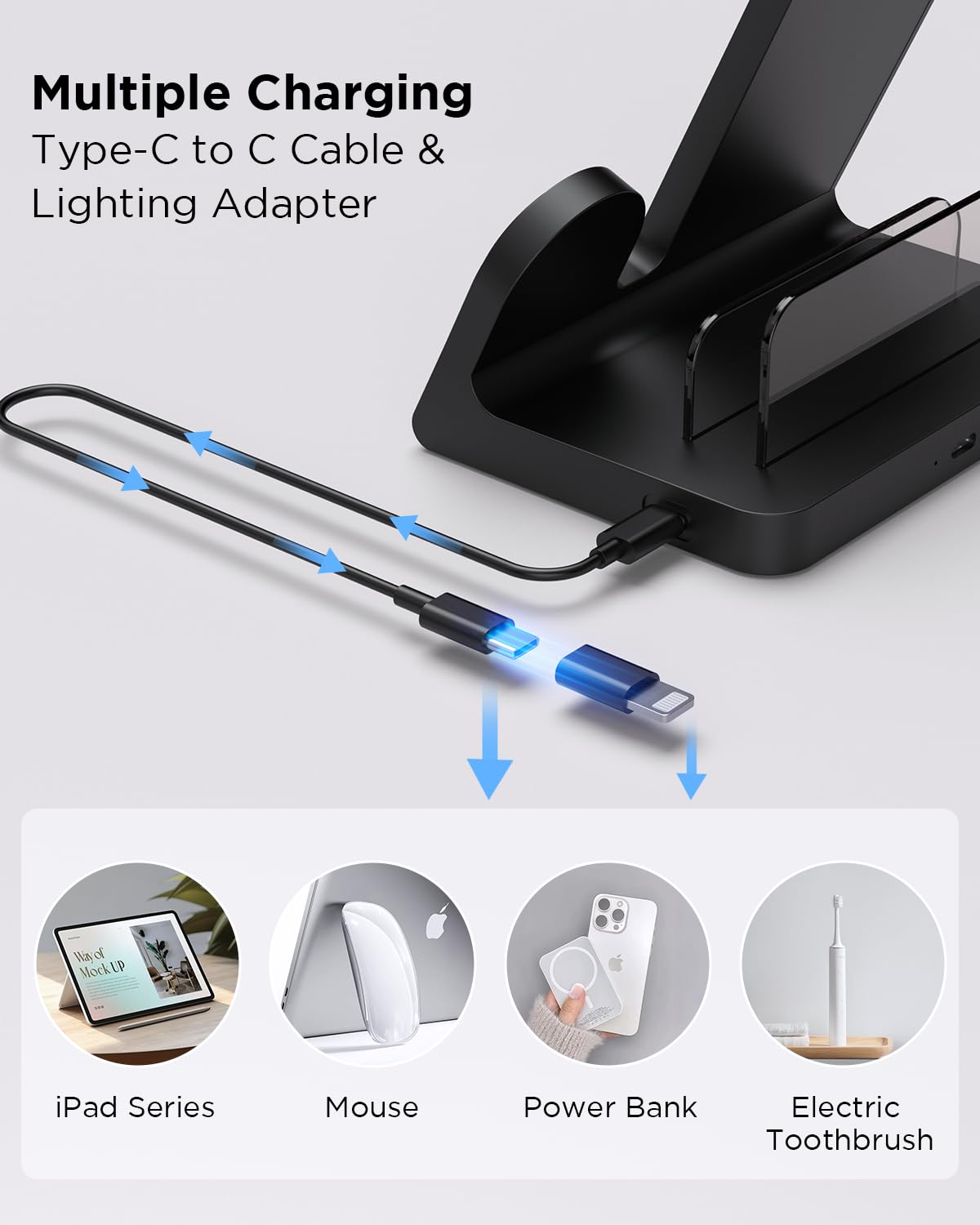 P1Euusy Wireless Mag-Safe Charger For Iphone: 3-In-1 Charging Station For Multiple Devices Apple - 18W Charging Stand For Iphone