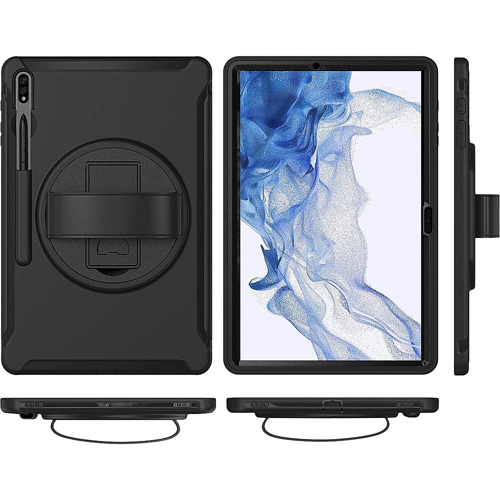 Saharacase Protection Hand Strap Series Case Cover For Samsung Galaxy Tab S8 Ultra (2022) [Shockproof Bumper] Heavy Duty Rugged