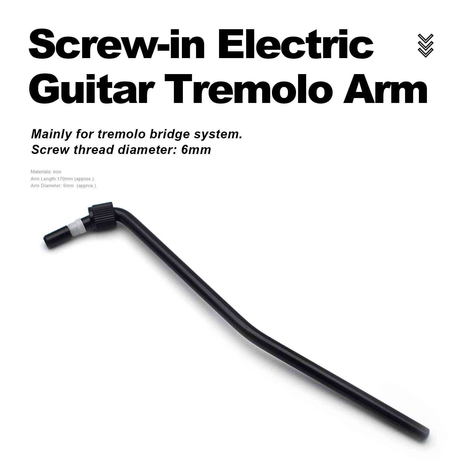 Maxcheer 6Mm Screw In Electric Guitar Tremolo Arm Whammy Bar Thread Whammy Bar For Floyd Rose Tremolo System, Electric Guitar Re