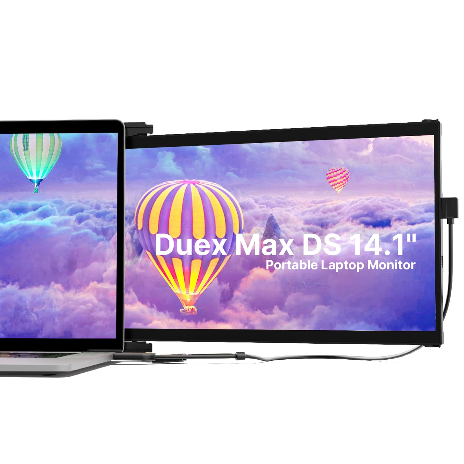 Laptop Screen Extender   Mobile Pixels Duex Max Ds 14.1'' Portable Monitor For 14'' To 17'' Laptops, Fhd 1080P Usb Type C/Hdmi P