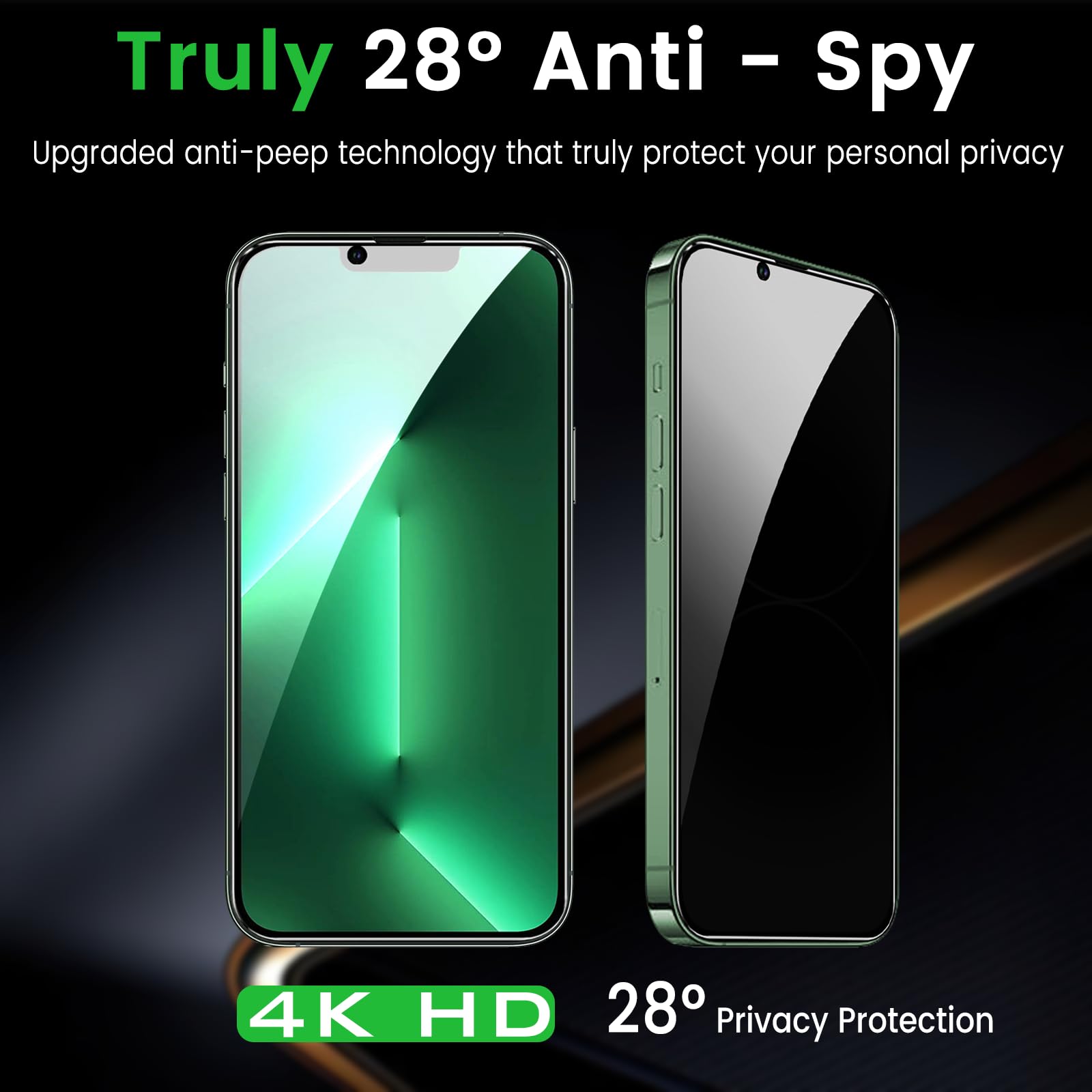 Nbiefuny 3 Pack Privacy Screen Protector For Iphone 13 Pro Max 6.7 Inch With 3 Pack Camera Lens Protector, Anti Spy Tempered Gla