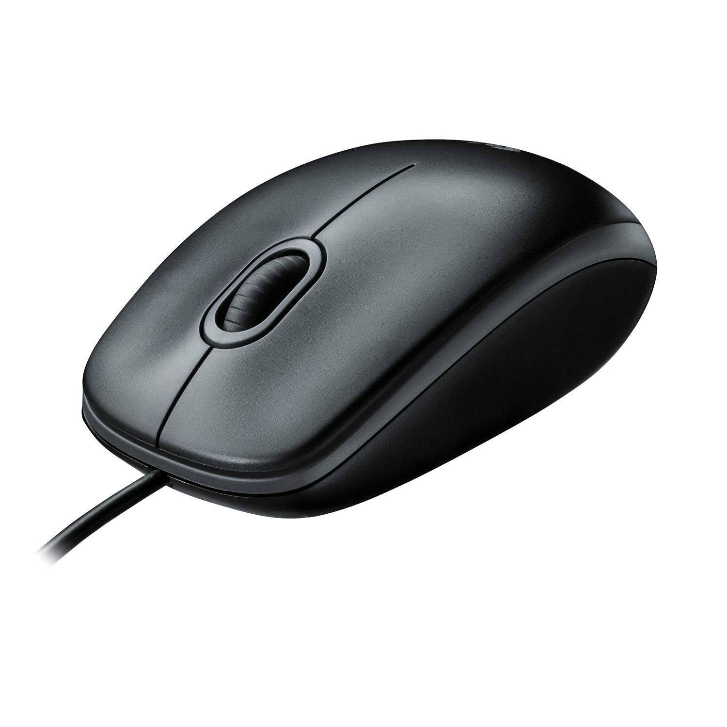 Logitech B100 Corded Mouse, Wired Usb Mouse For Computers And Laptops, Right Or Left Hand Use   Black