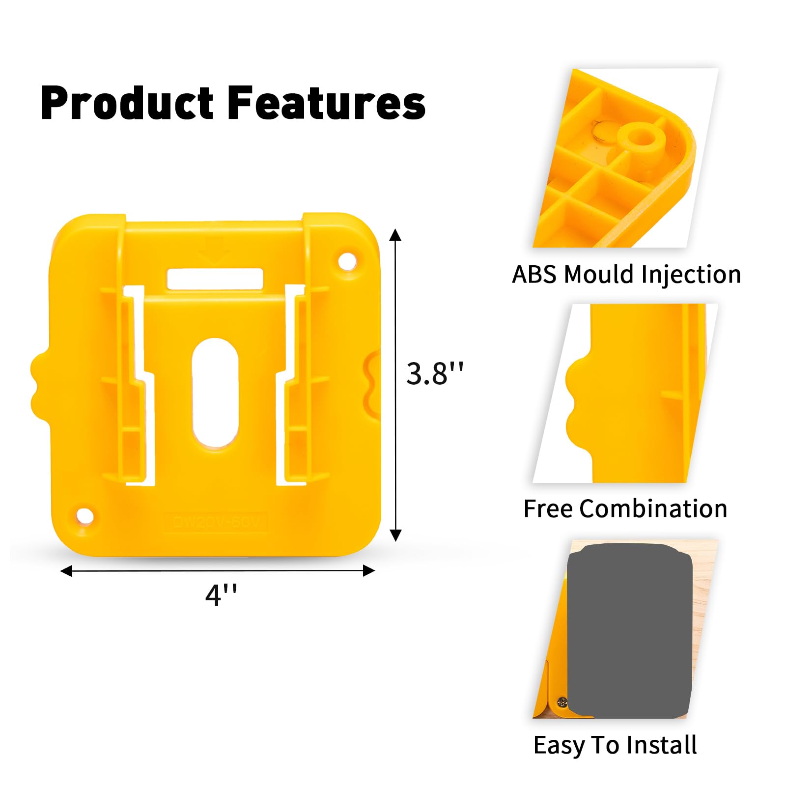 Crtbelfy 6 Pack Battery Mount Holder Compatible For Dewalt 20V 60V Battery Dock Holder Fit For Dcb200 Dcb203 Dcb205 Dcb206 Batte