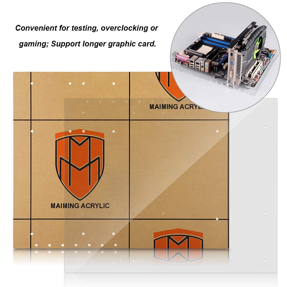 Ciciglow Computer Case Diy Open Frame Transparent Acrylic Overlock For Atx Mothboard, For Testing, Overclocking, Gaming, Support