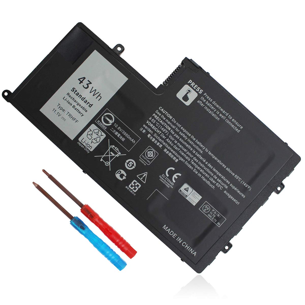 43Wh Trhff 11.1V Battery For Dell Inspiron 15 5547 5548 5557 5542 5543 5545 14 5447 5445 5442 5457 5448 Latitude 3550 3450 0Pd19 1V2F6 P39F P49G P51G 7P3X9 86Jk8 1Wwhw 01V2F6 Dfvyn 5Md4V Dfvyn 58Dp4