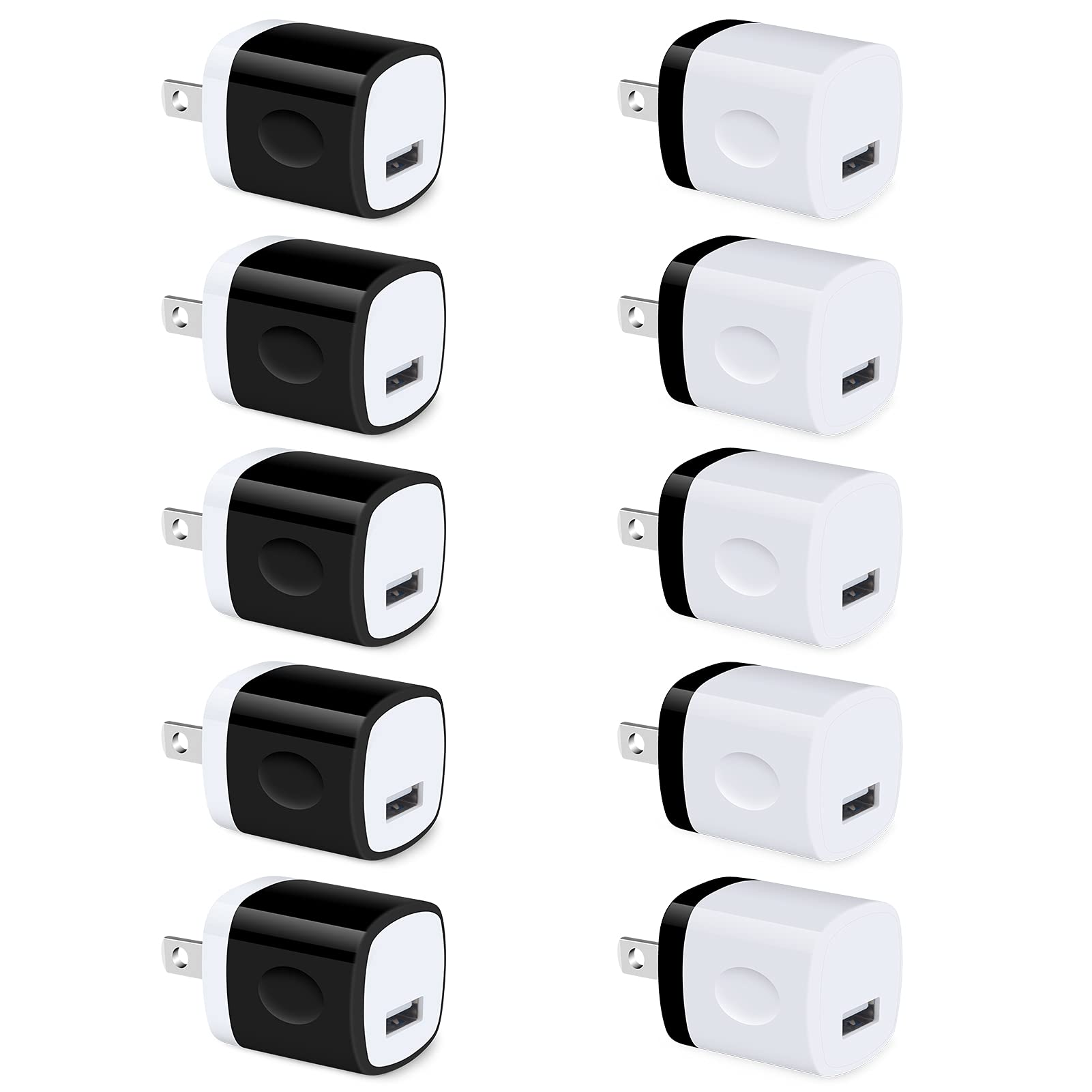 USB Charger Block 10 Pack, UorMe 1A 5V Single Port Power Adapter Charging Phone Cube Box Brick Plug Pack Compatible with iPhone 