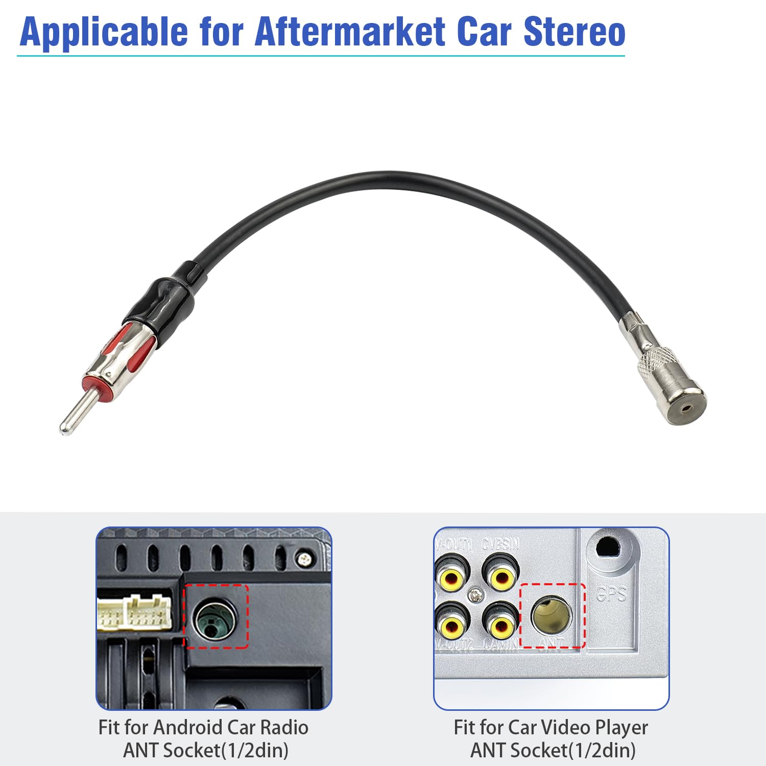 Jayubien Radio Antenna Adapter Cable Compatible With Vw Jetta Passat Golf Bmw Car Stereo Antenna Wire Harness Connector