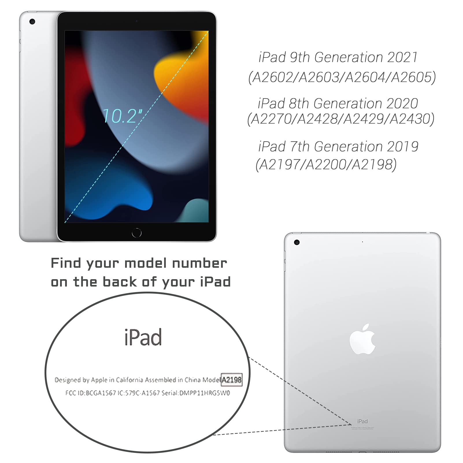 Rantice Ipad 9Th Generation Case, Ipad 8Th/7Th Generation Case, Ipad Case With Kickstand And Pencil Holder For Ipad 10.2 Case(Mi