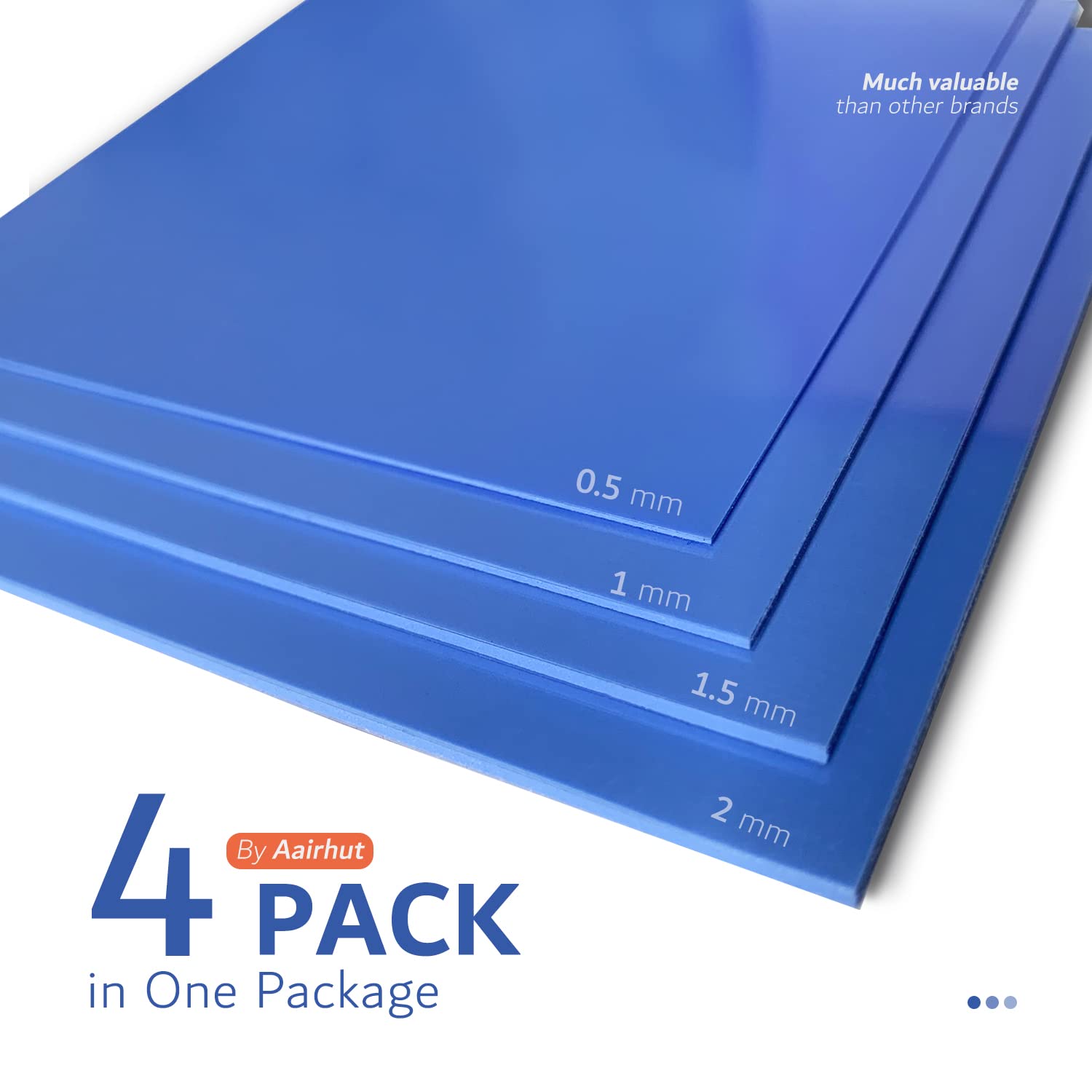 Thermal Pad 6W/Mk 4 Pack, 100X100Mm 0.5Mm 1Mm 1.5Mm 2Mm Silicone Cooling Pad Gpu Non Conductive Heat Resistance Extreme Odyssey