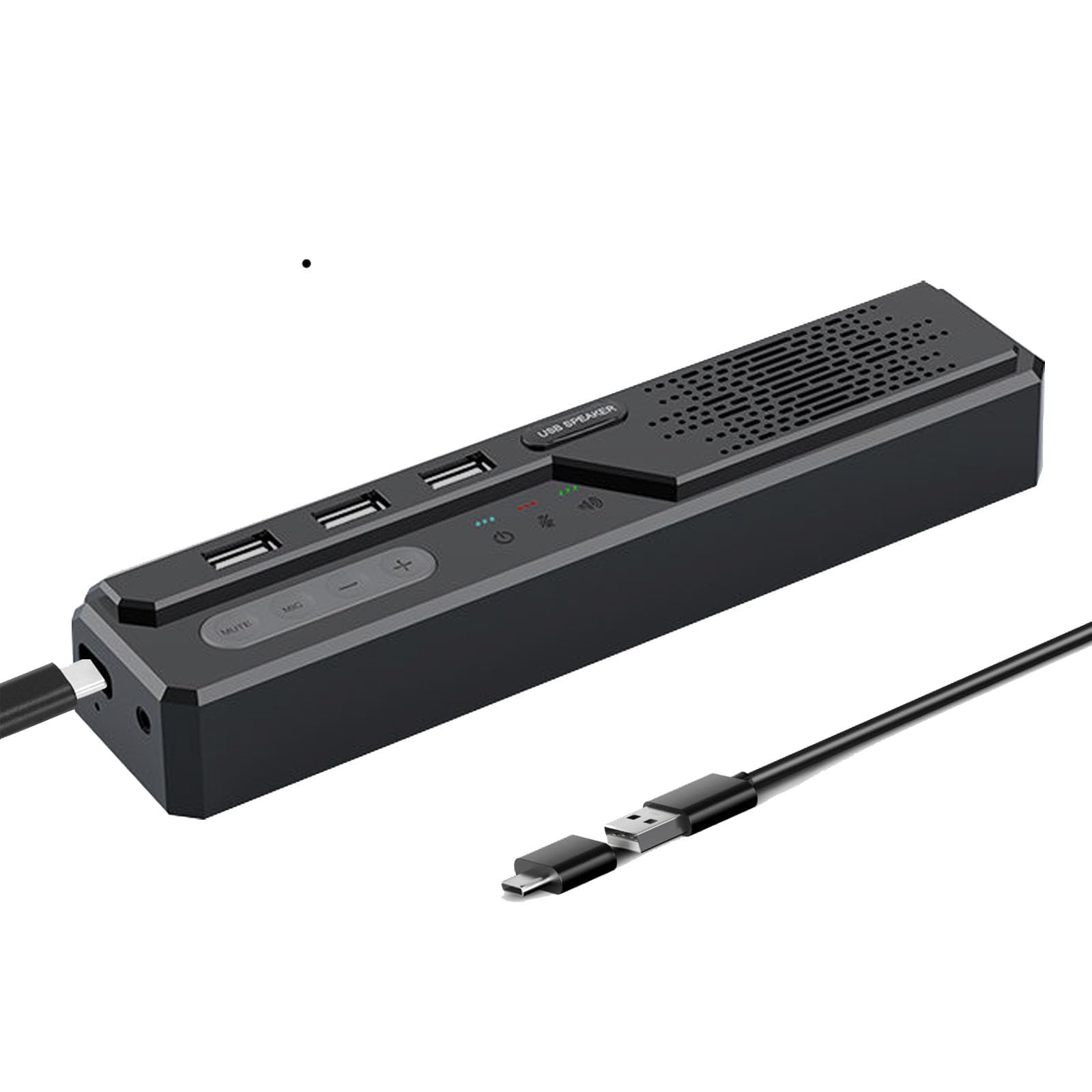 Cykvis 3 in 1 USB Computer Speakers with Microphone, Wired Desktop Sound Bar for PC Laptop, Stereo Bass & 360 Enhanced Audio, Co
