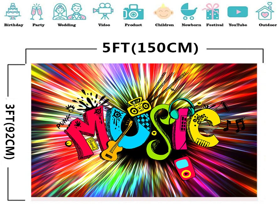 Colorful Music Party Backdrop Guitar Speaker Photo Background Meetsioy Hip Hop Disco Studio Prop Banner Birthday Party Supplies