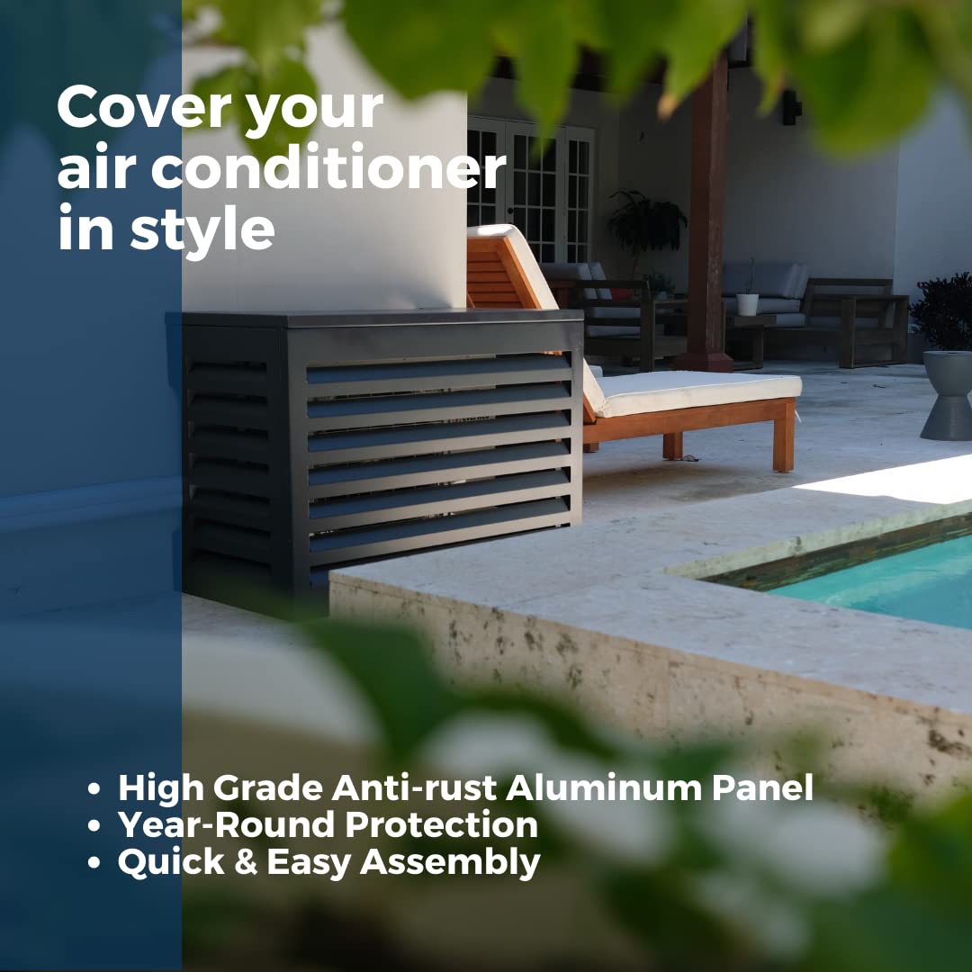 Airdeko'S Mini Split Ac Cover For Outside Units Sturdy Aluminum, Optimal Performance & Protection Of Mini Split System Outdoor C