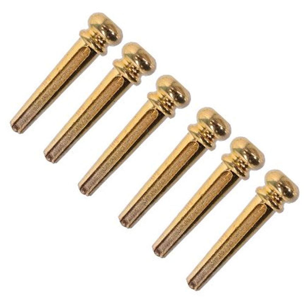 Wingpower 6 Pieces Guitar Bridge Pins, Brass Pin Acoustic Guitar Strings Nail Pegs Fixed Cone, Replacement Parts For Acoustic Fo
