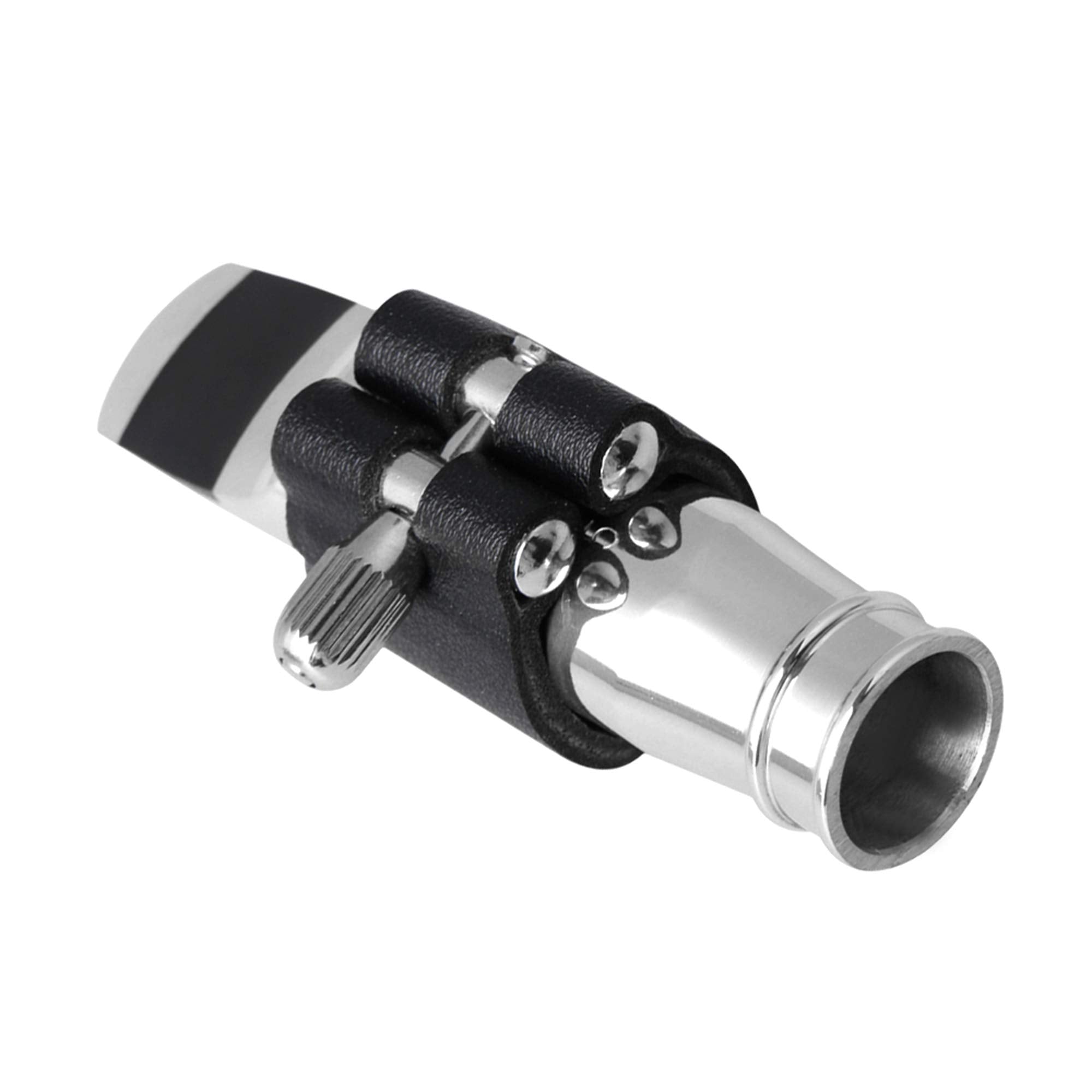 Yibuy Jazz Style B Flat Alto Saxophone Sax Mouthpiece Silver 9# Pu Leather Cap