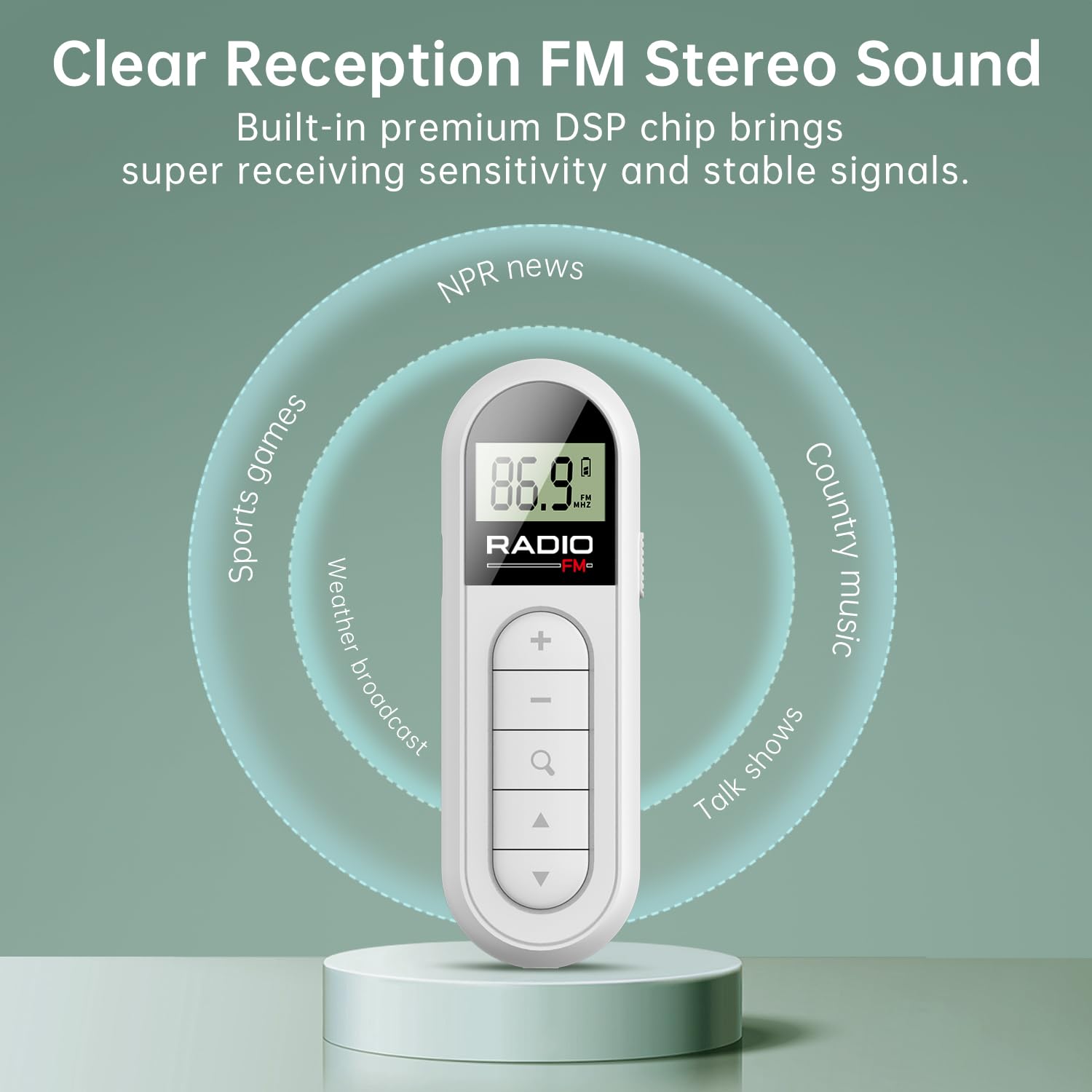 Umutoo Fm Radio, Rechargeable Portable Pocket Transistor Radio With Best Reception,Lcd Digital Tuning With Backlight, Stereo Sou