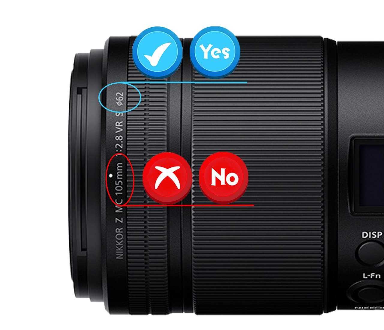 62Mm Lens Cap For Nikon Af S Vr Micro Nikkor 105Mm F/2.8G If Ed,Af(Not For Af P) 70 300Mm F/4 5.6G,Sony Fe 90Mm F/2.8 Macro G Os