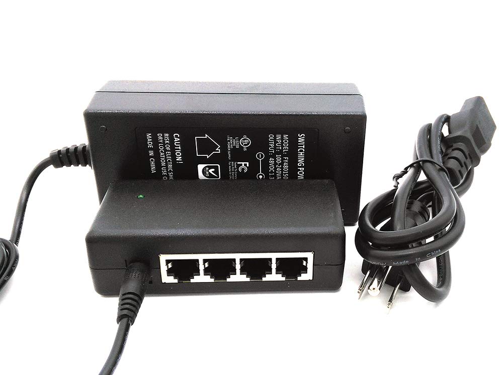 Icreatin 4 Ports Poe Injector Midspan, 48V65W Poe Switch Power Over Ethernet Supply For 4 Ip Camera, Voip Phones Or Access Points