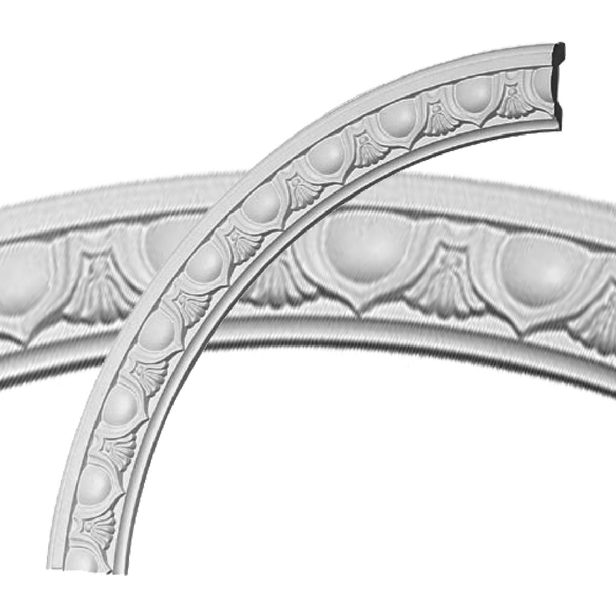 23 3/4''Od X 19 3/4''Id X 2''W X 3/4''P Egg And Dart Ceiling Ring (1/4 Of Complete Circle)