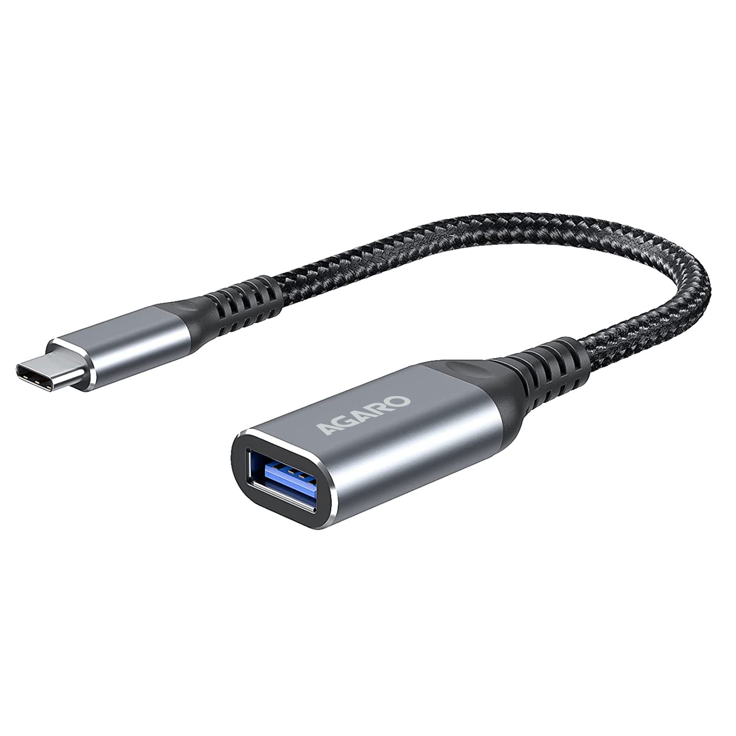 AGARO USB Type C to USB 3.0 OTG Cable, Adapter, Connector, Fast Charging, Data Transfer Speed Up to 10 GBPS, Compatible with Lap