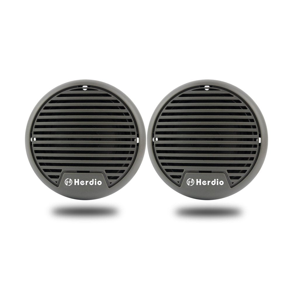 Herdio 3'' Inch Marine Bluetooth Speakers Boat Motorcycle Hot Tub Stereo With Max Power 140 Watt(A Pair) (Gray)