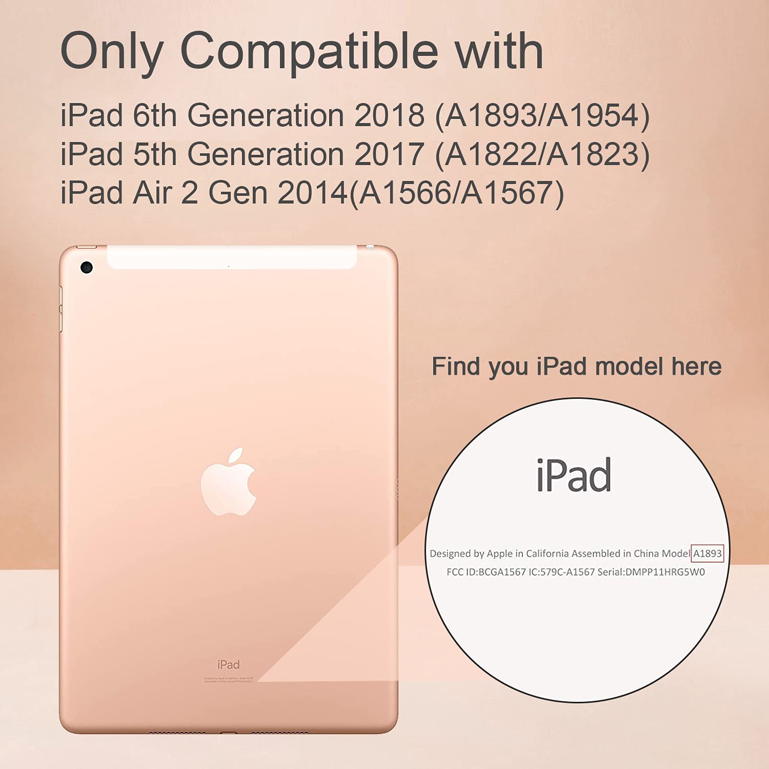 Zonefoker Case For Ipad Air 2 Case, For Ipad 6Th/5Th Generation 2018/2017, For Apple Ipad 9.7 Inch With Screen Protector/Stand,C