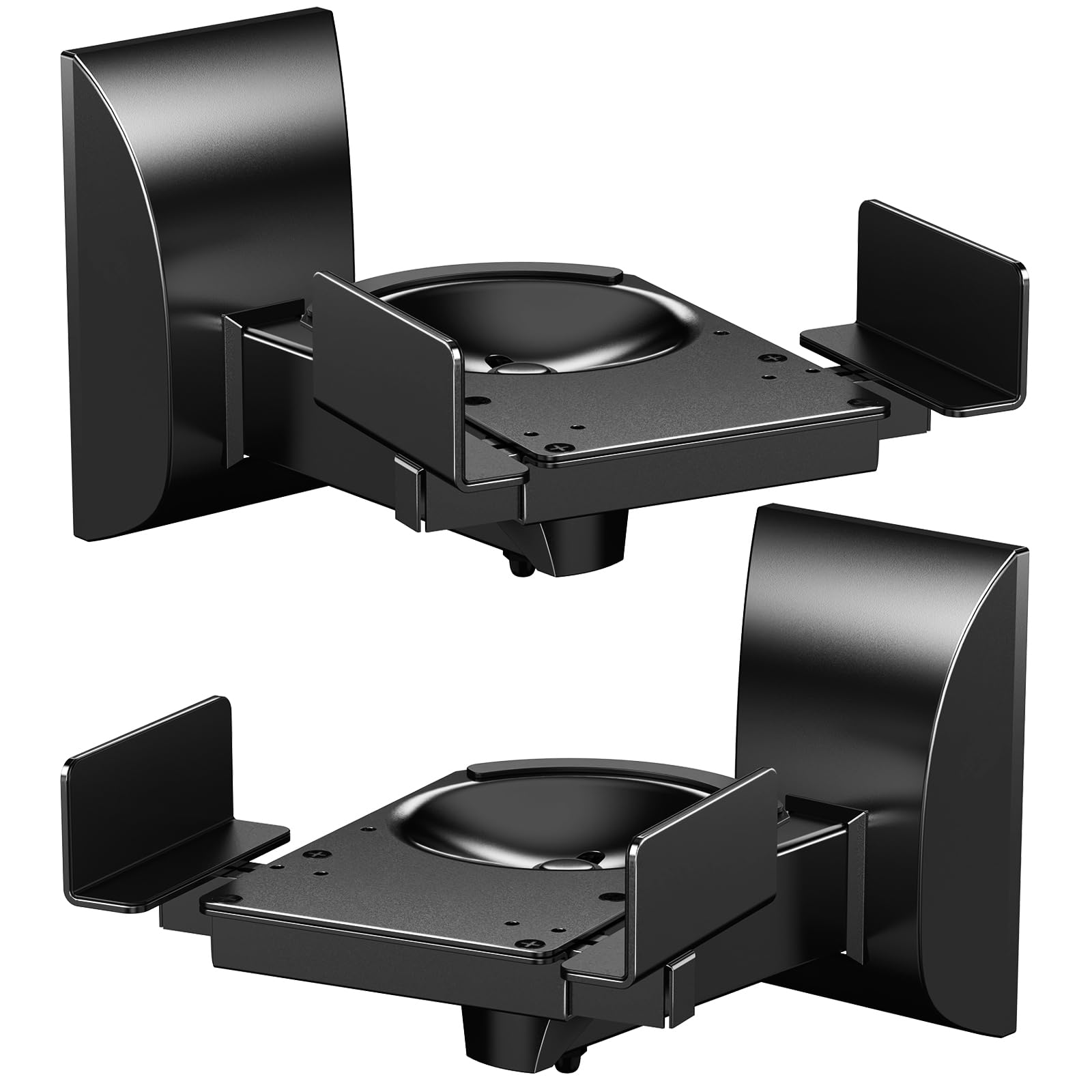 Wali Speaker Wall Mounts, Dual Side Clamping Bookshelf Mounting Bracket For Large Surrounding Sound Speakers, Hold Up To 55 Lbs.