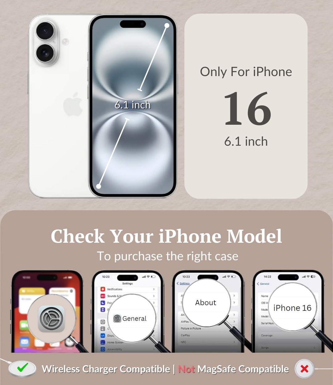 Iphone 16 Wallet Case For Women And Men, Slim & Protective, Credit Card Holder, Shockproof Pu Leather Folio Cover Compatible Wit